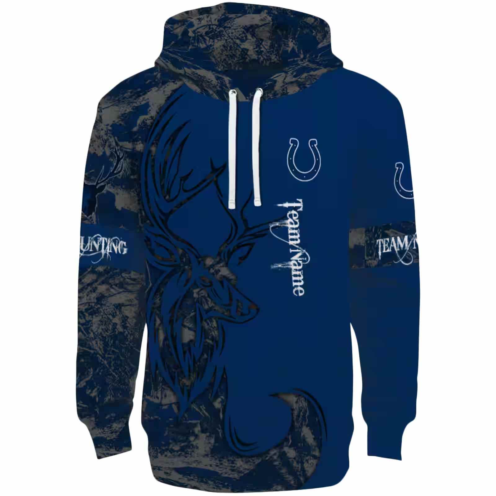 Customized Indianapolis Colts Deer Silhouette Blue Hoodie