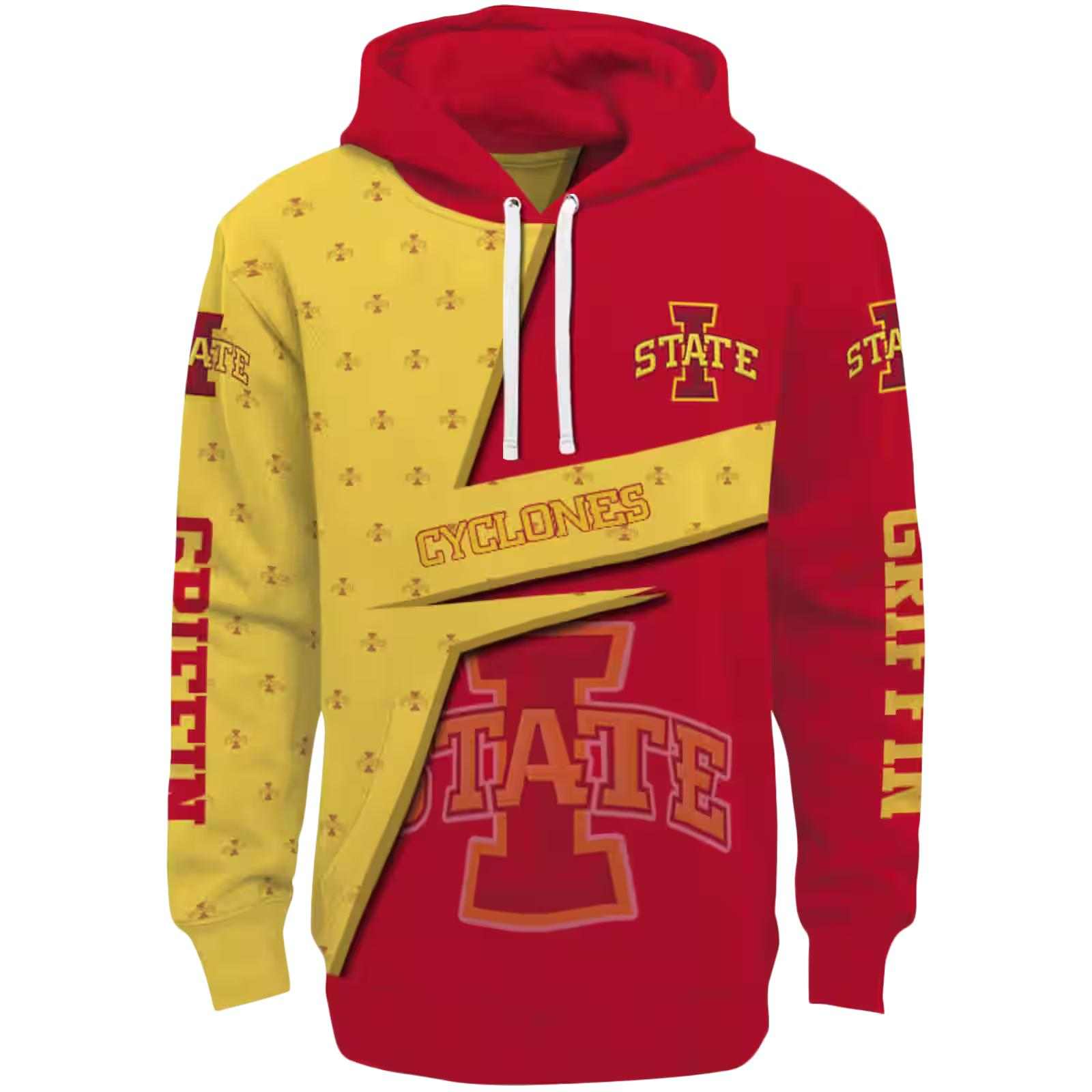 Customized Iowa State Cyclones Abstract Shape Red Hoodie