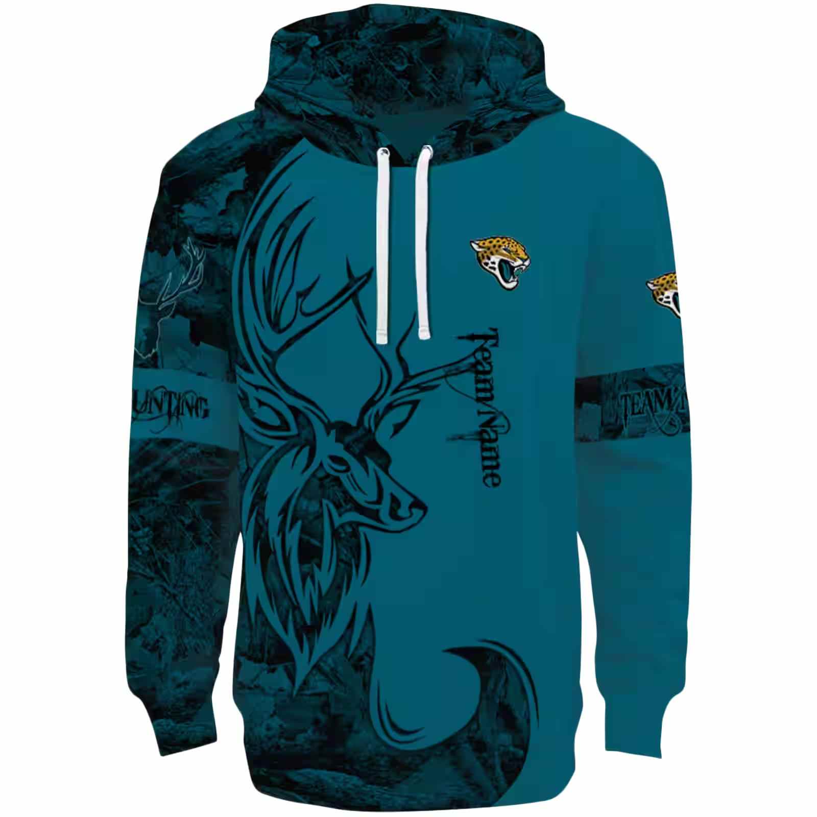 Customized Jacksonville Jaguars Deer Silhouette Teal Hoodie