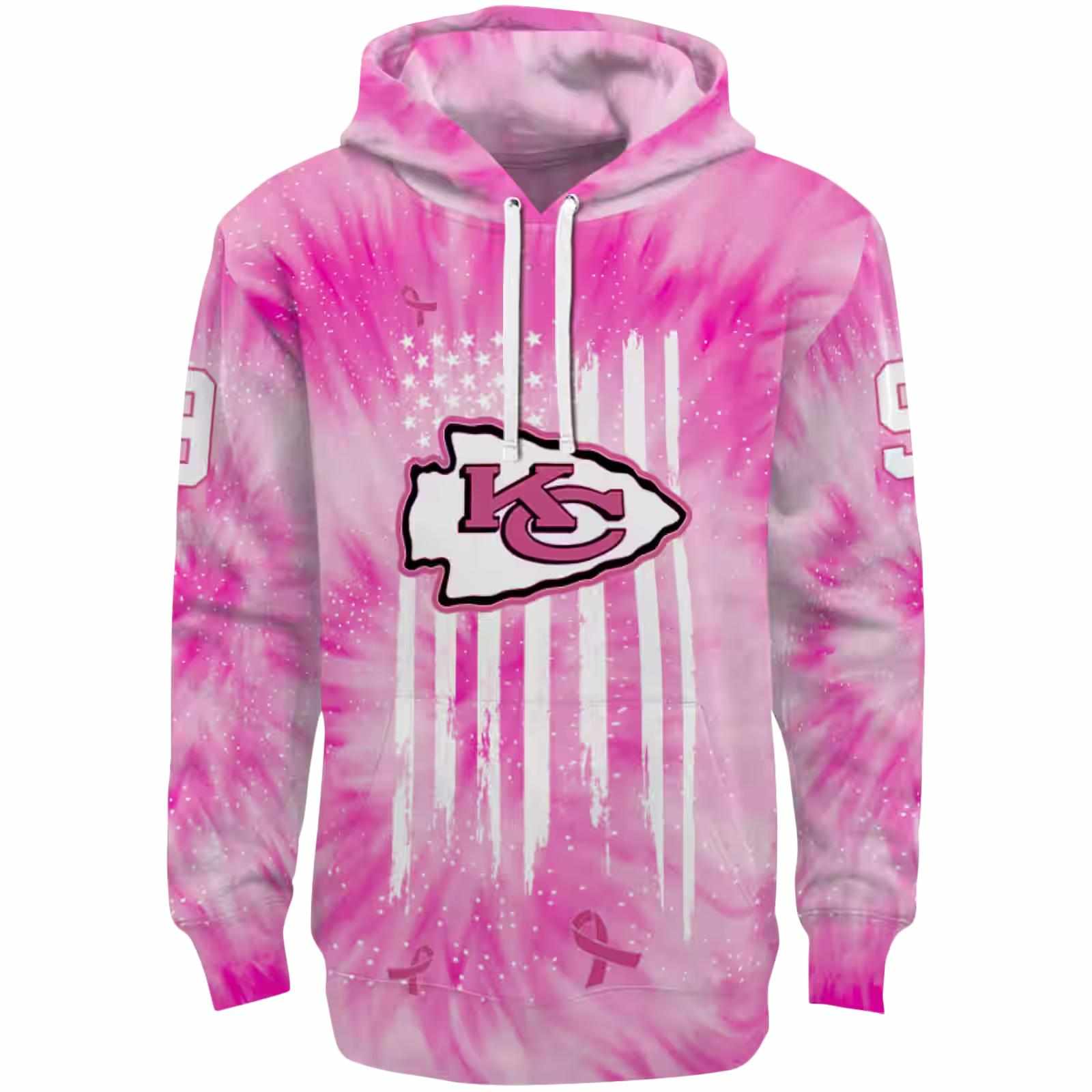 Customized Kansas City Chiefs Cancer Support Pink Hoodie