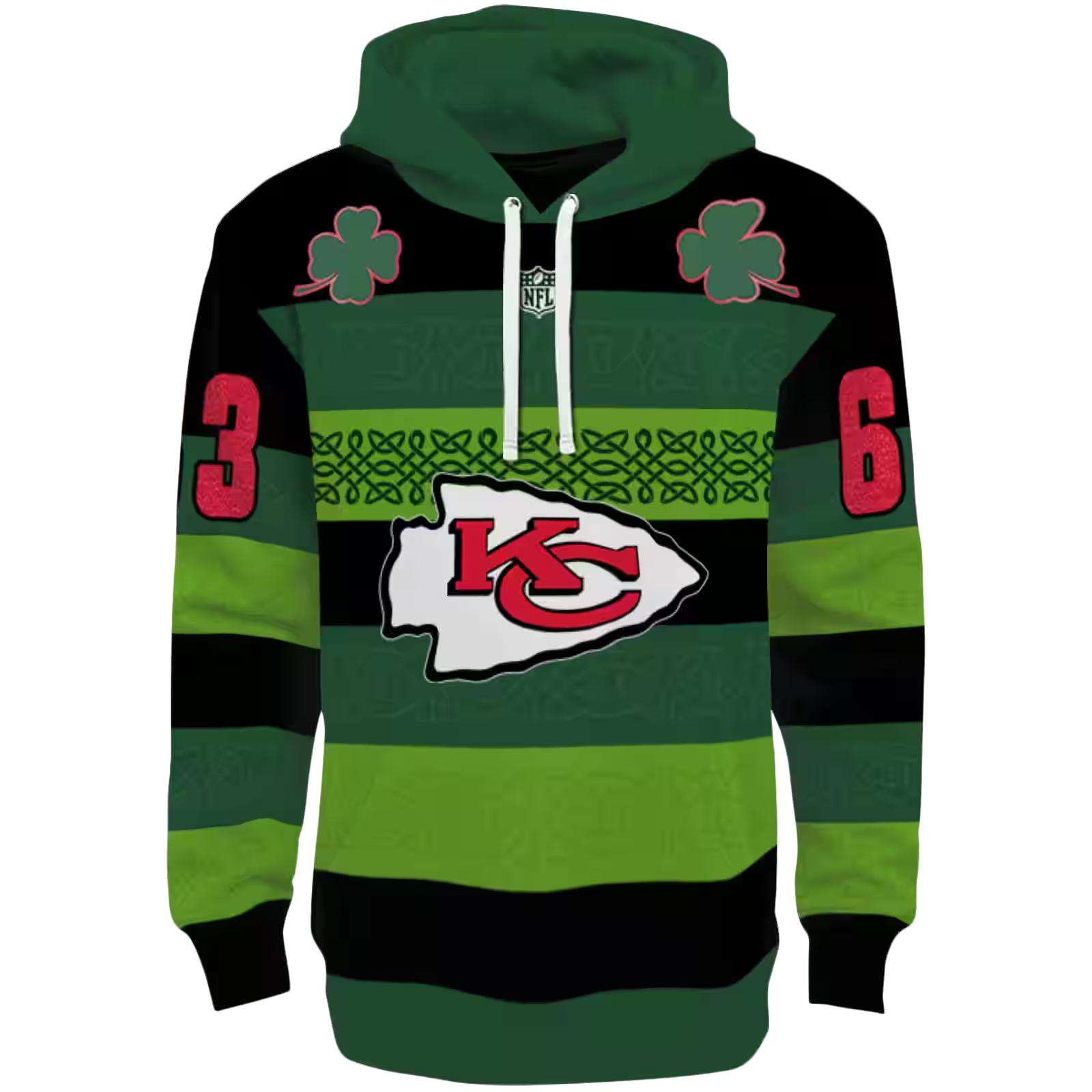 Customized Kansas City Chiefs Celtic Patterns Green Hoodie