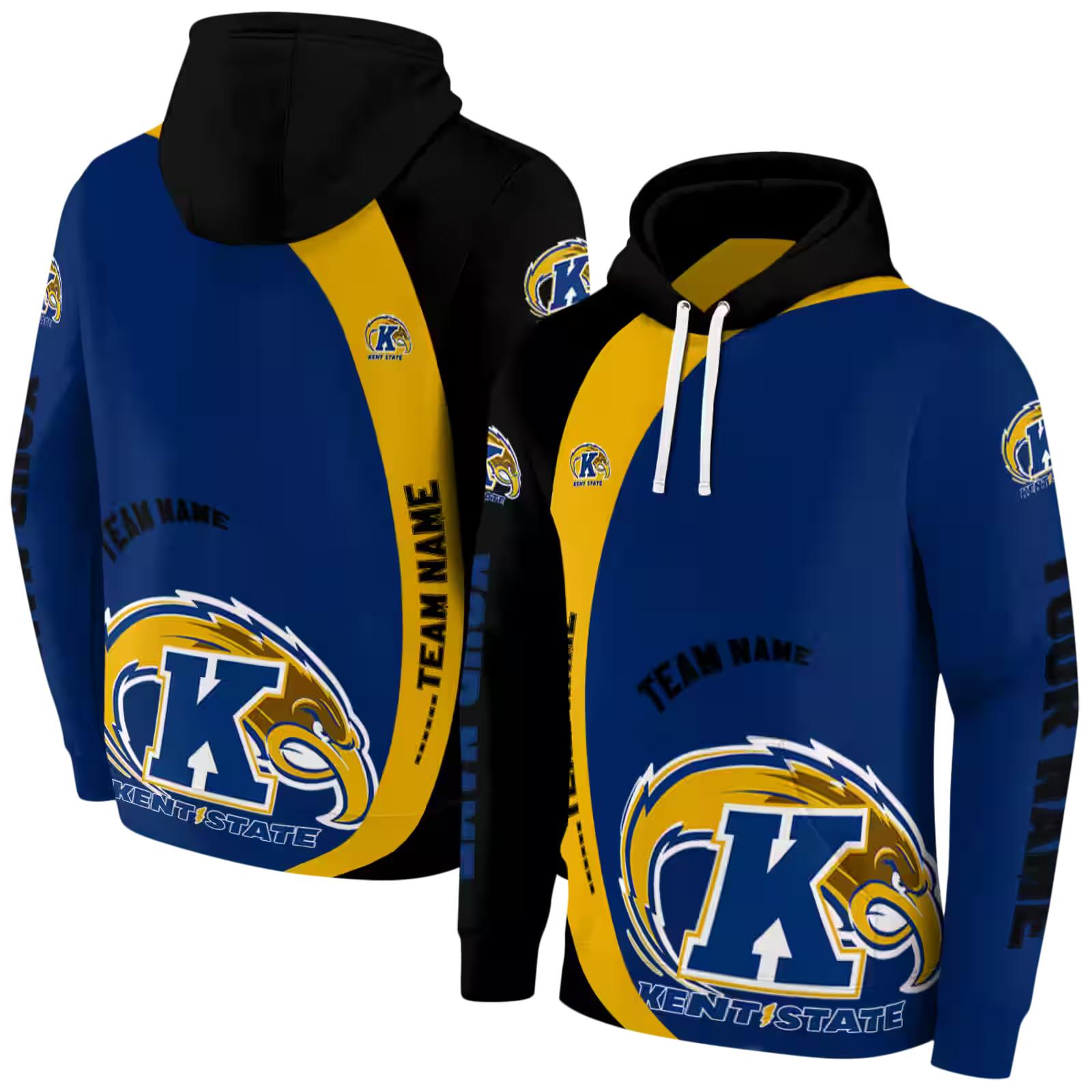 customized kent state golden flashes minimalist design navy blue black hoodie fashion forward