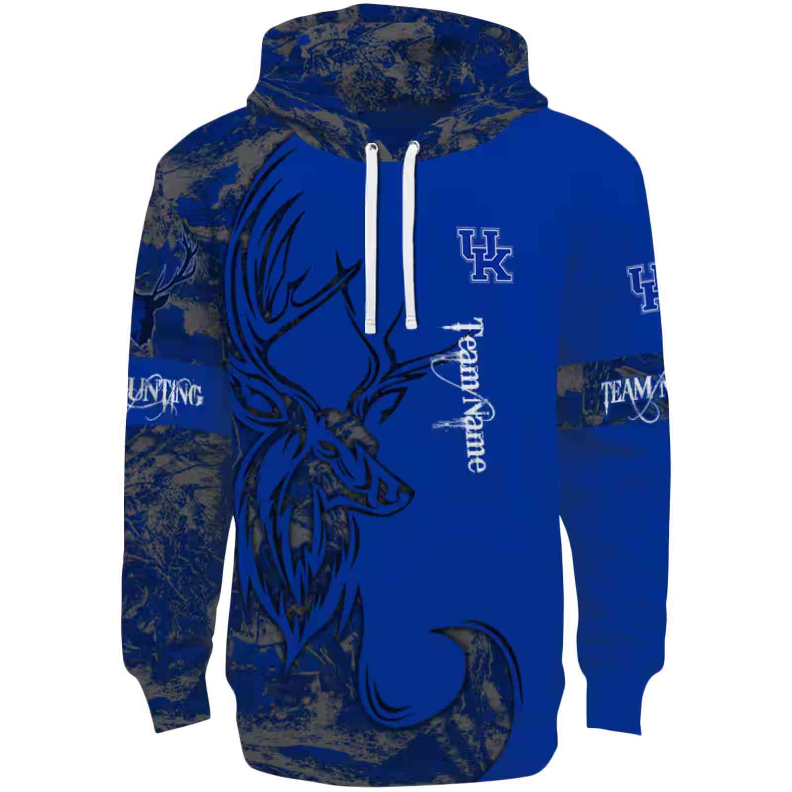 Customized Kentucky Wildcats Deer Silhouette Blue Hoodie