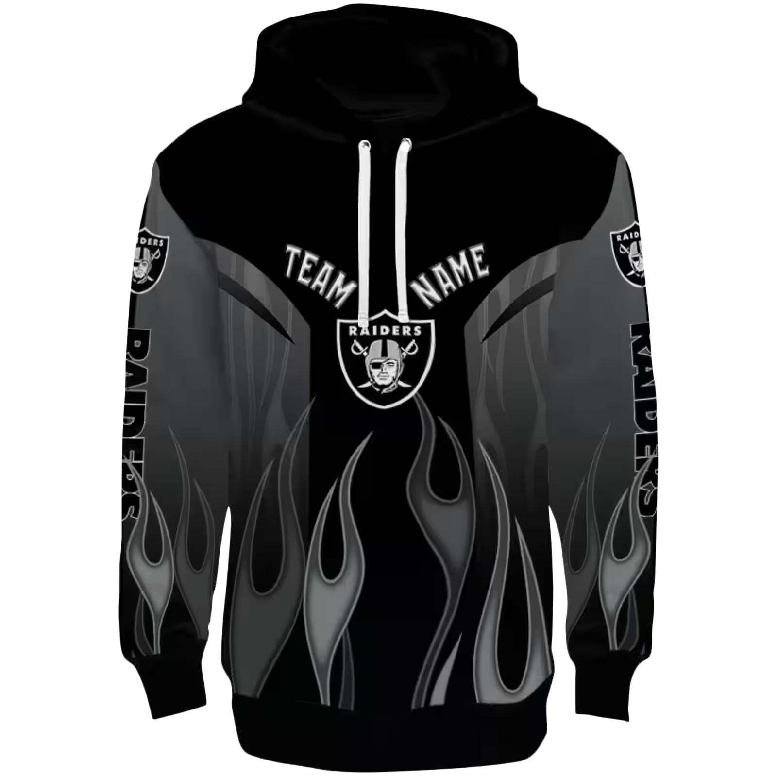 Customized Las Vegas Raiders Flame Design Black Hoodie