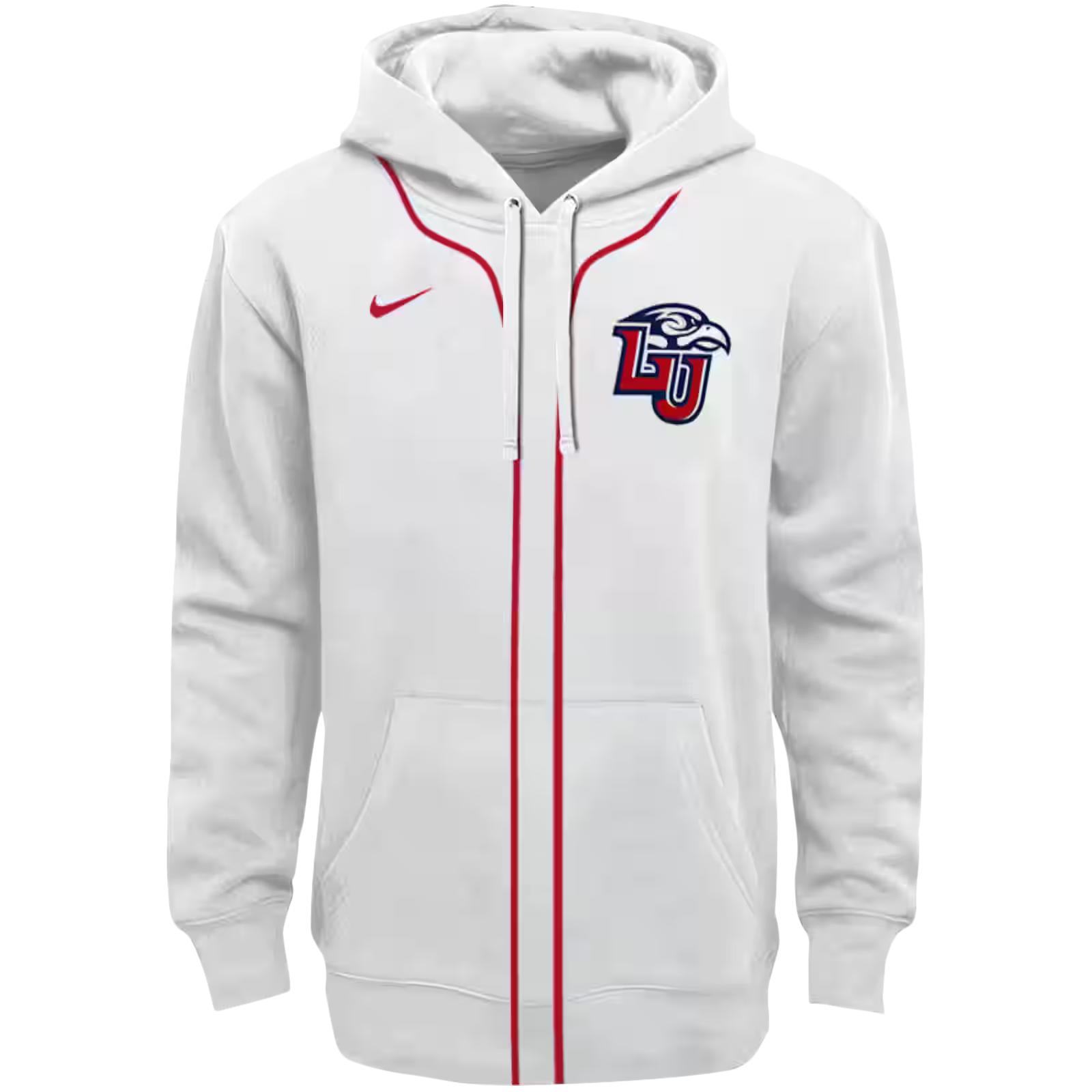 Customized Liberty Flames Sporty Stripe White Hoodie