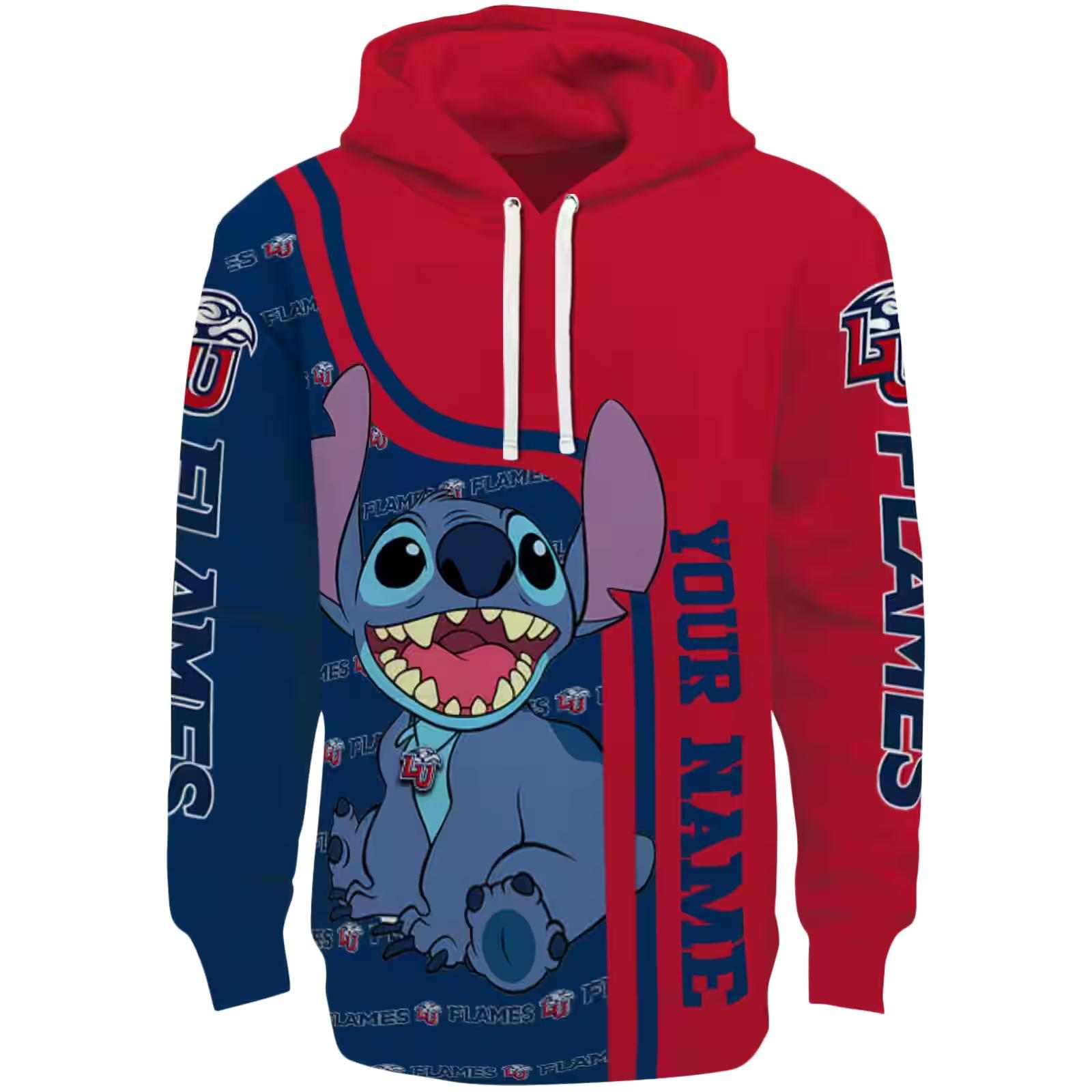 Customized Liberty Flames Stitch Red Hoodie