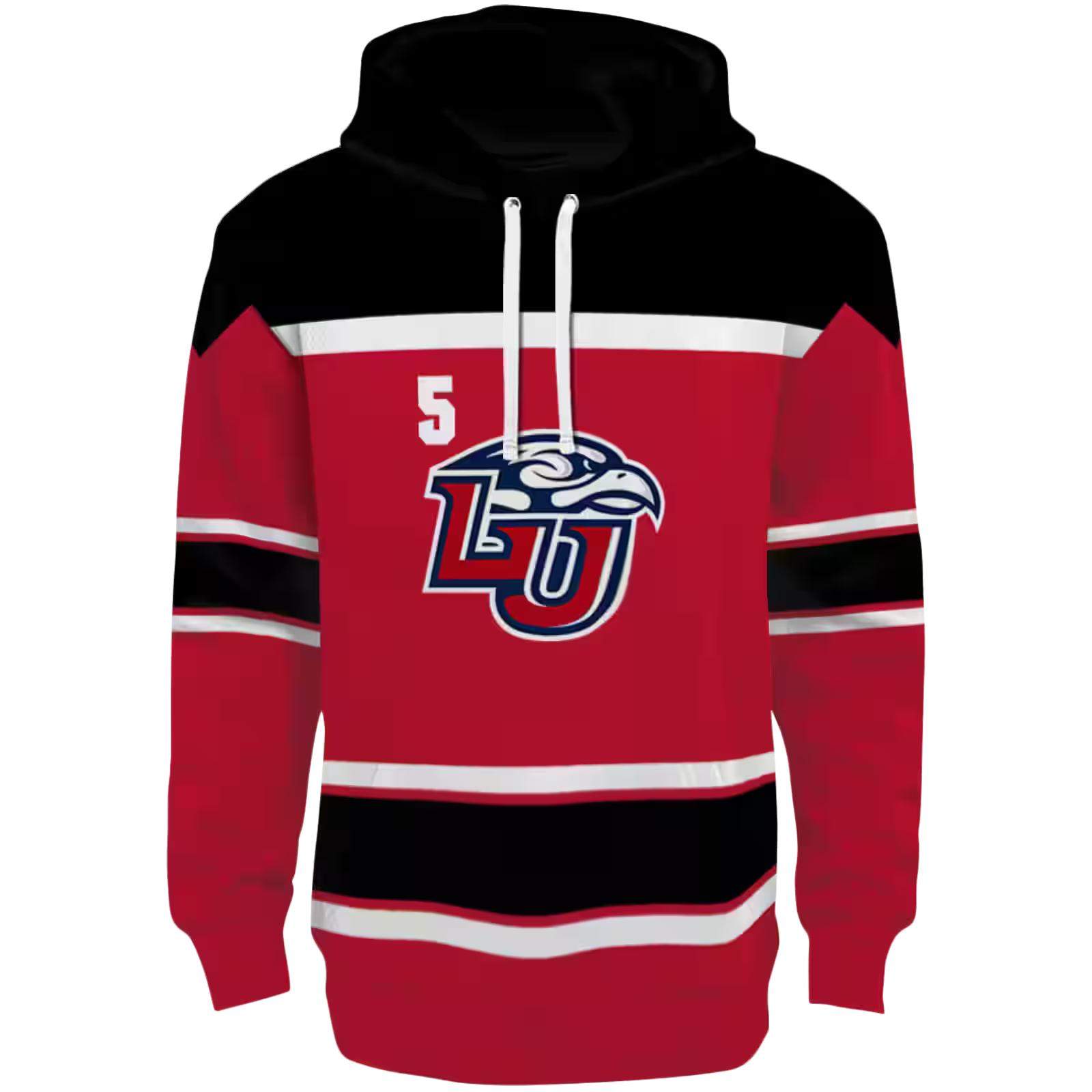 Customized Liberty Flames Striped Pattern Red Hoodie