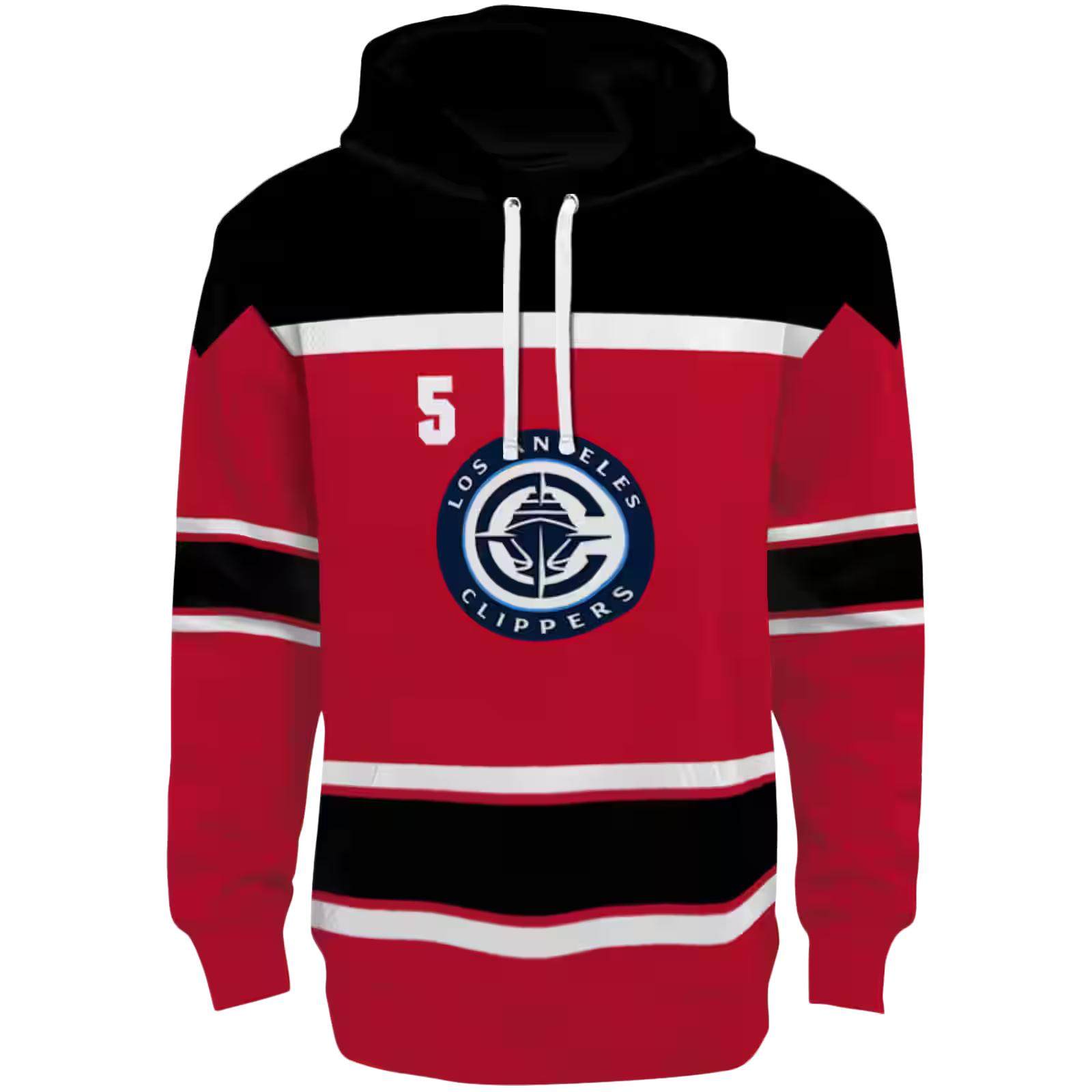 Customized Los Angeles Clippers Striped Pattern Red Hoodie