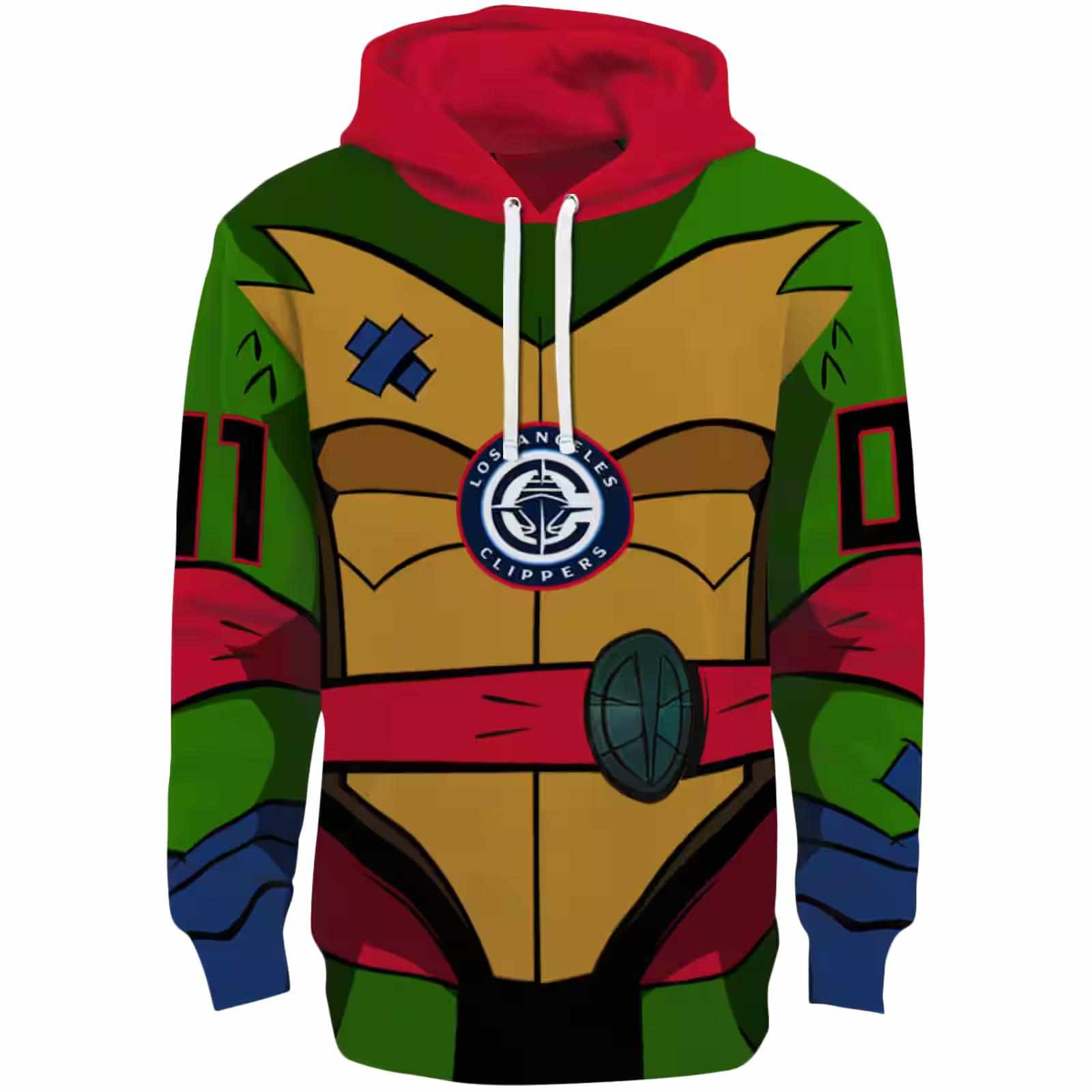 Customized Los Angeles Clippers Superhero Armor Red Green Hoodie