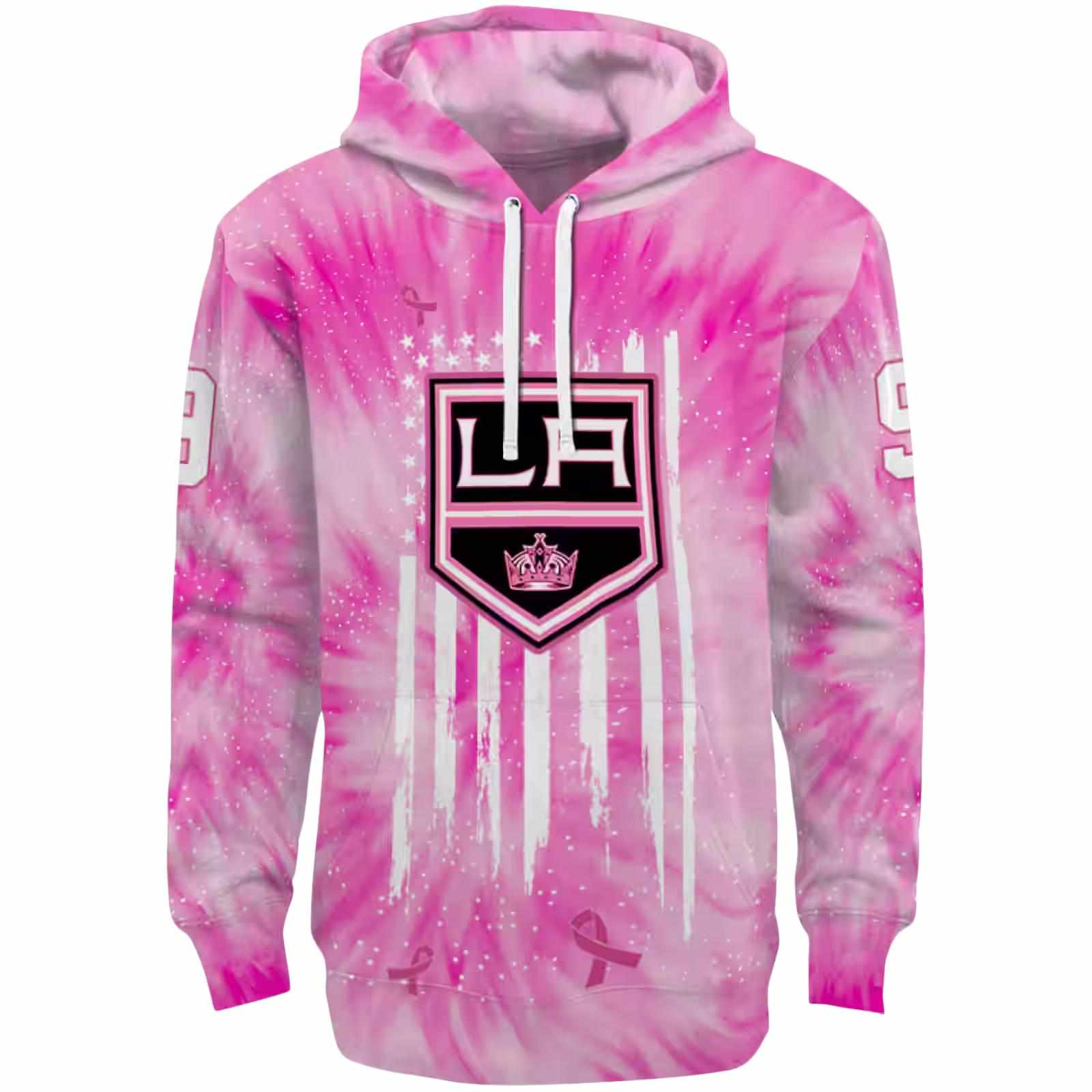 Customized Los Angeles Kings Cancer Support Pink Hoodie