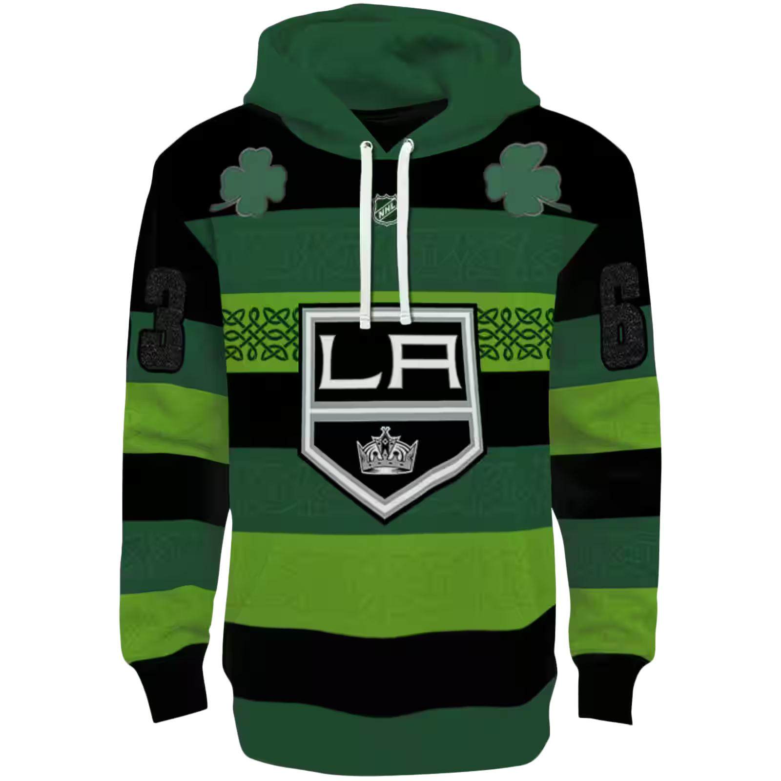 Customized Los Angeles Kings Celtic Patterns Green Hoodie