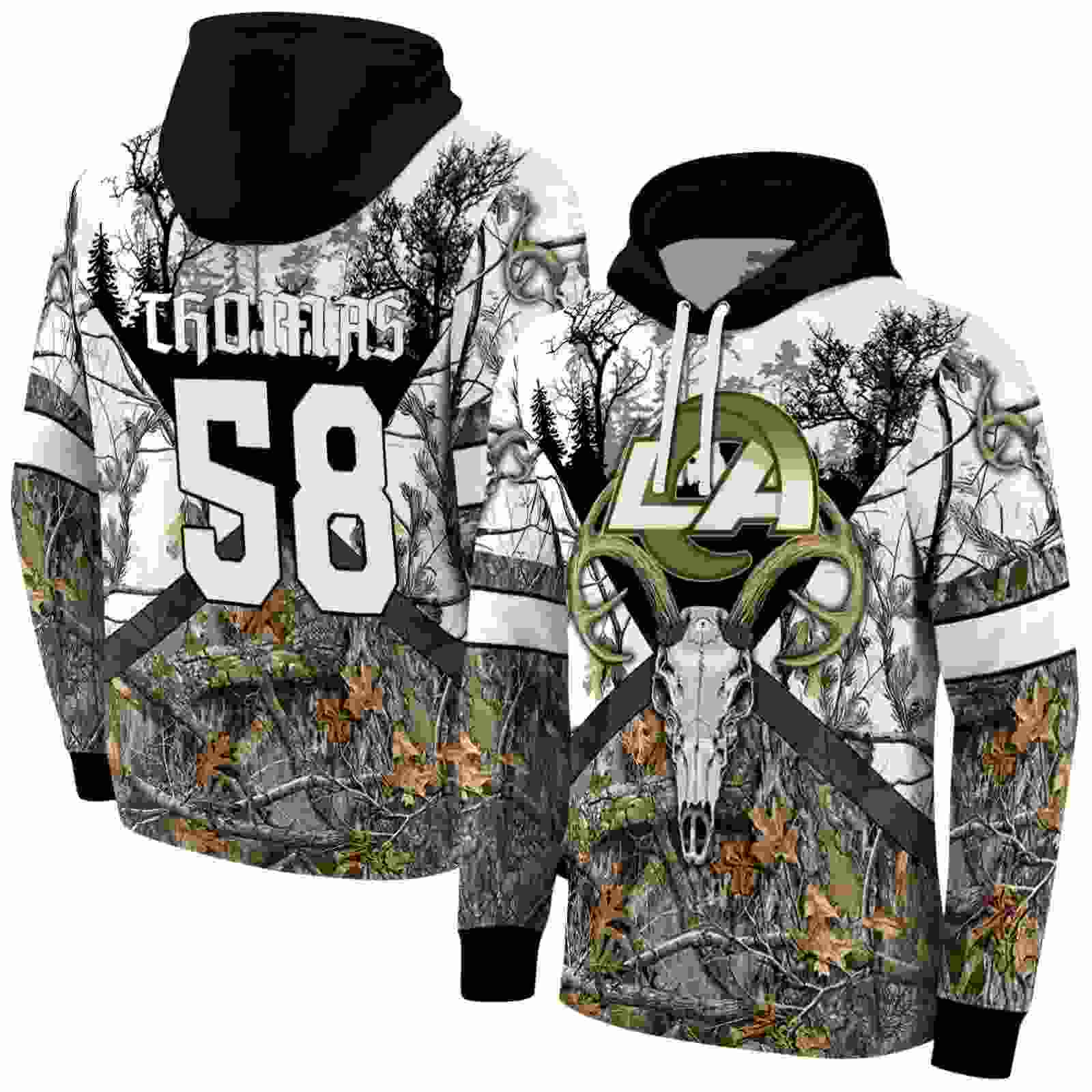 customized los angeles rams forest silhouette hoodie fashion forward