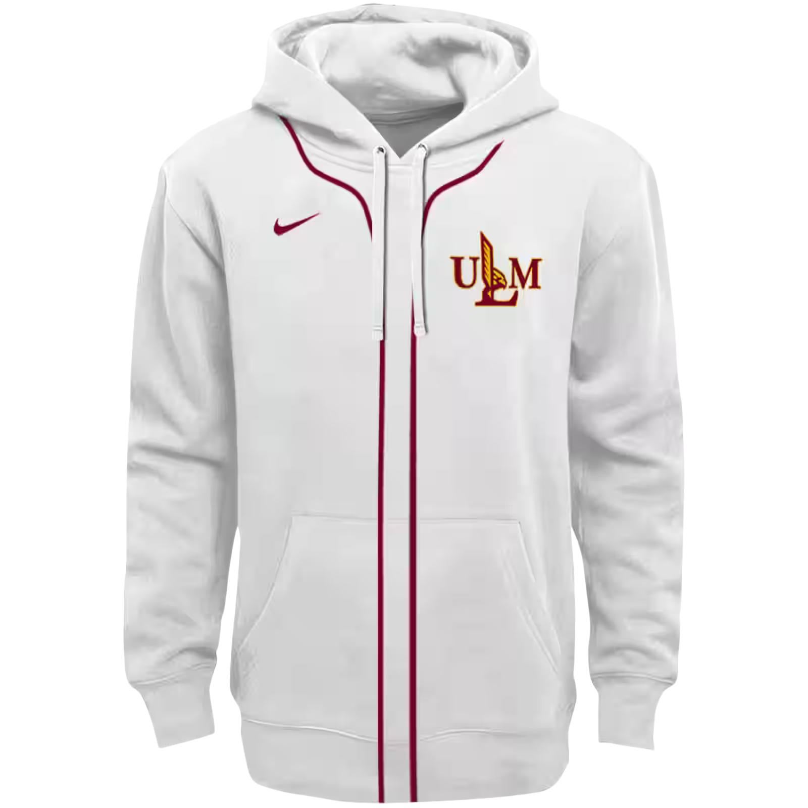 Customized Louisiana-Monroe Warhawks Sporty Stripe White Hoodie