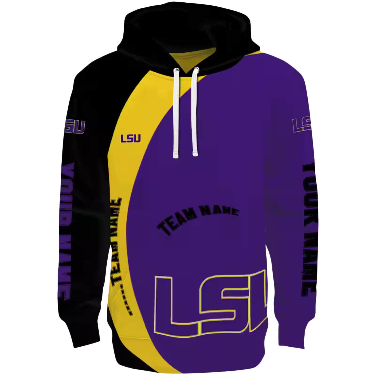 Customized LSU Tigers Minimalist Design Purple Black Hoodie