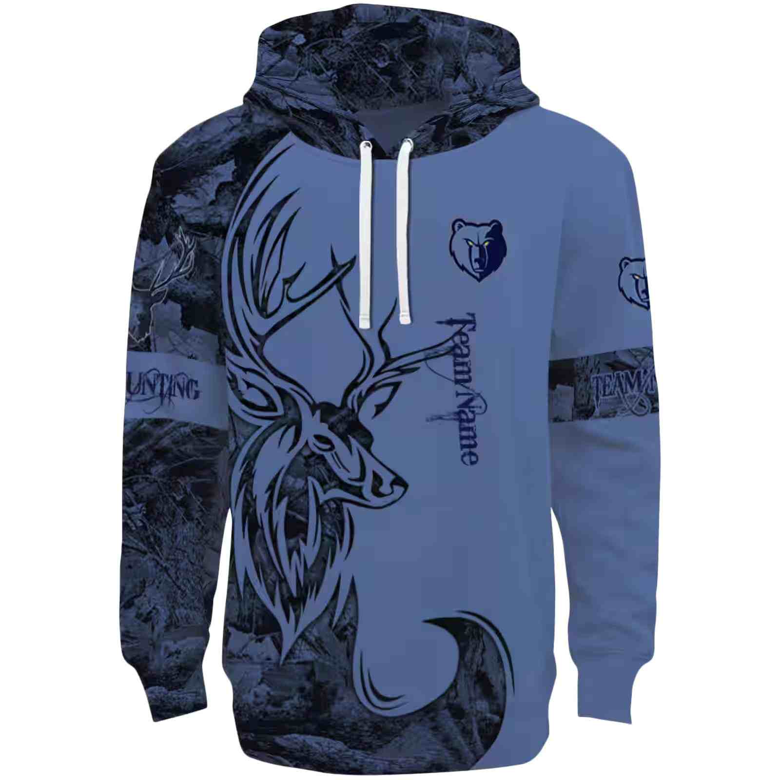 Customized Memphis Grizzlies Deer Silhouette Blue Hoodie