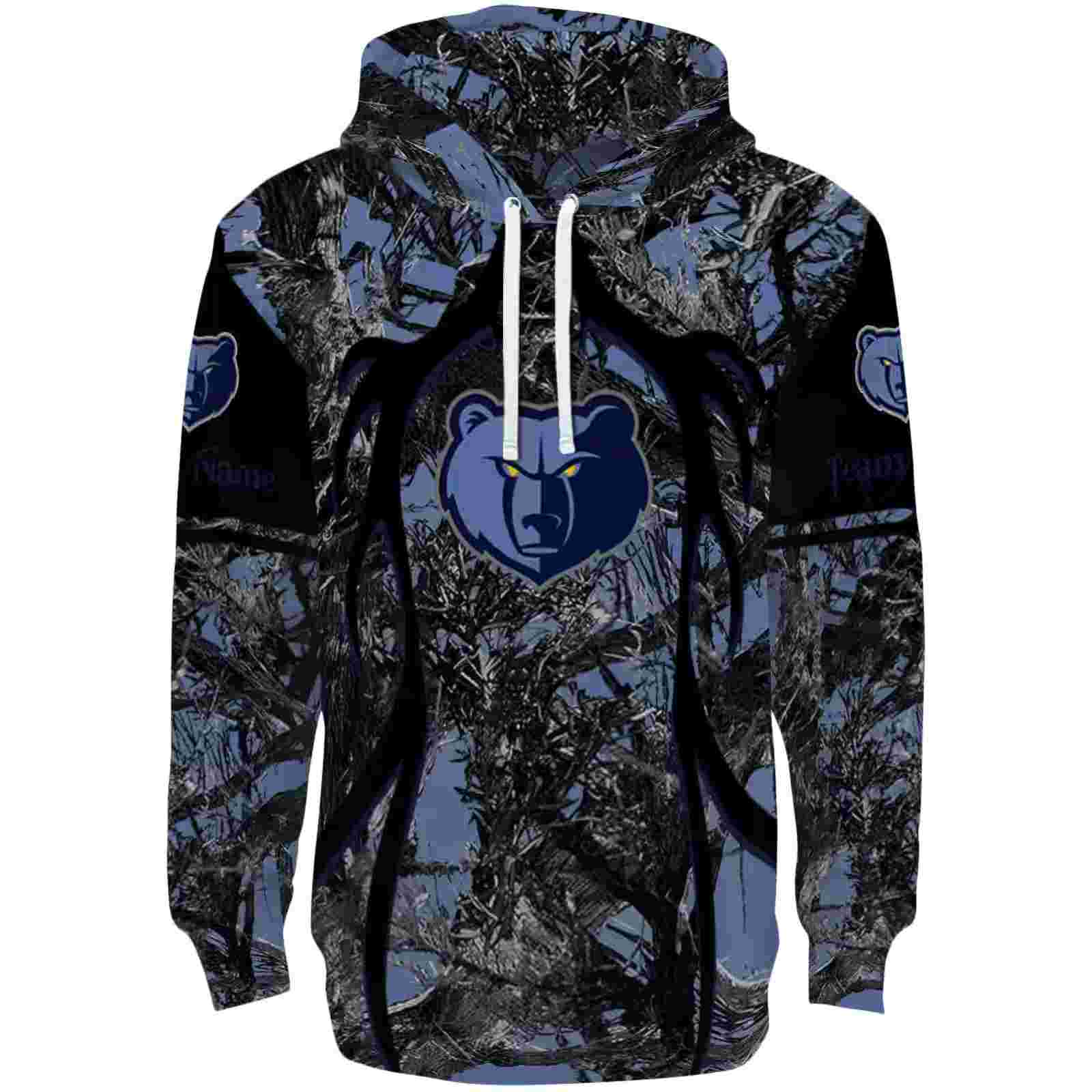 Customized Memphis Grizzlies Hunting Theme Blue Black Hoodie