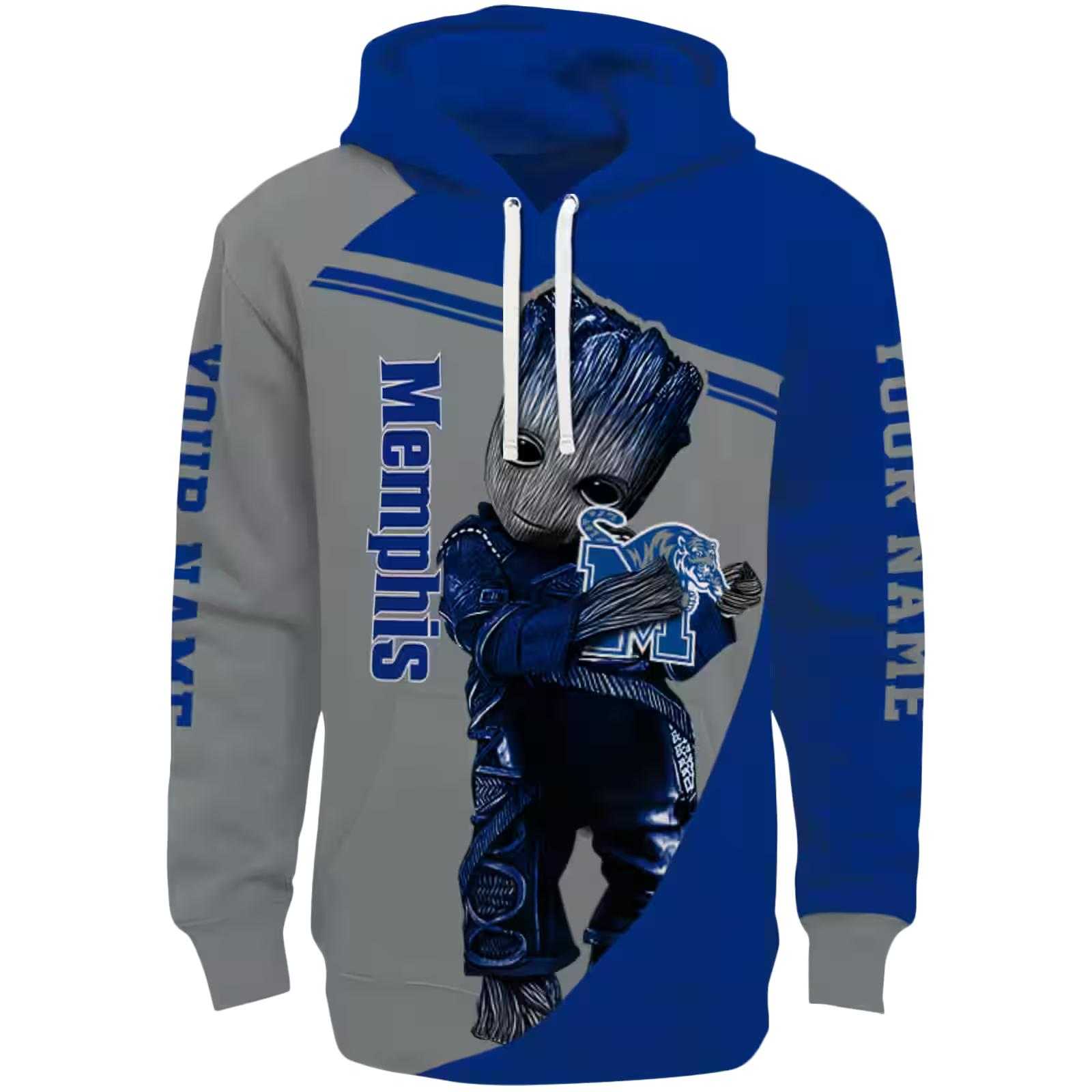 Customized Memphis Tigers Groot Blue Hoodie