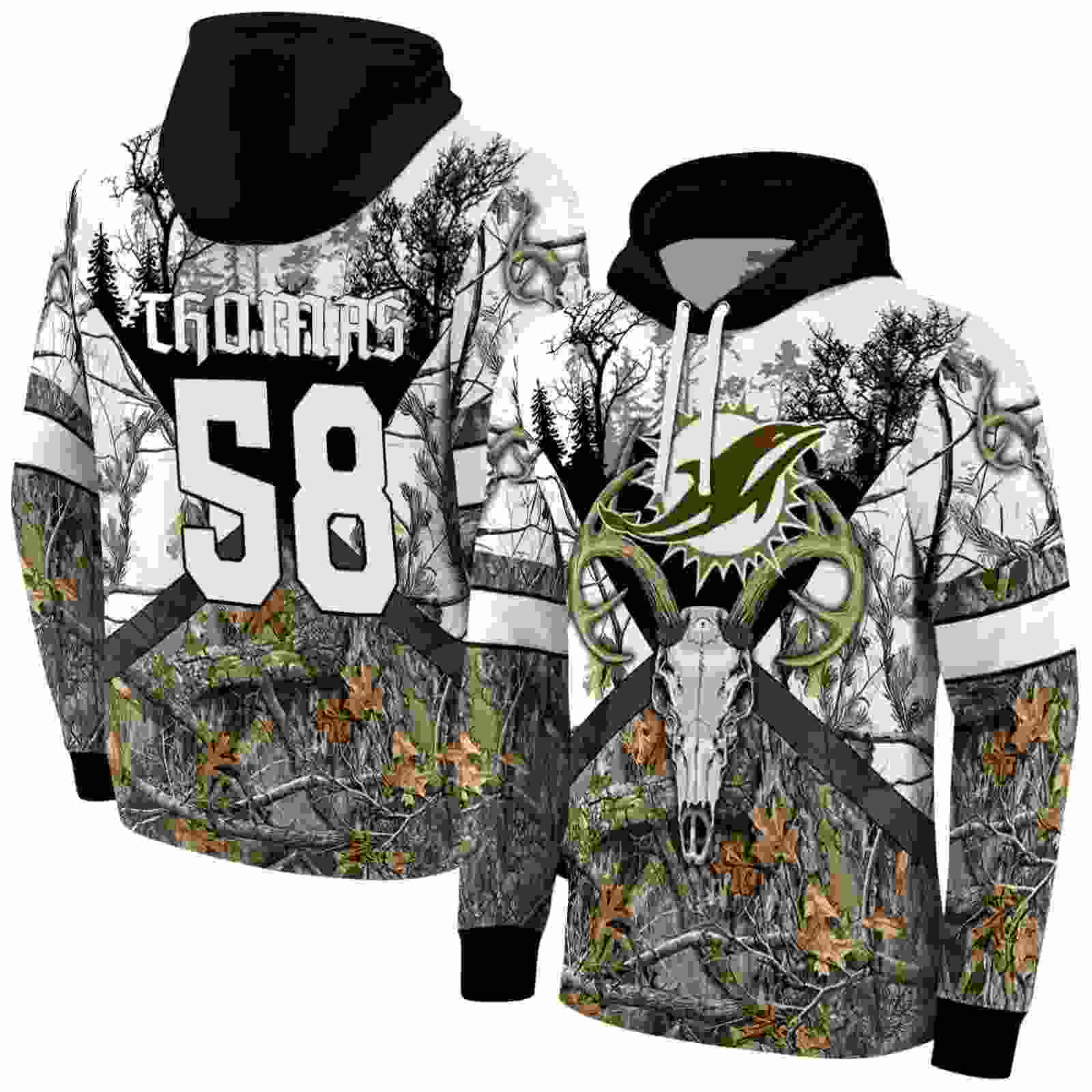 customized miami dolphins forest silhouette hoodie fashion forward