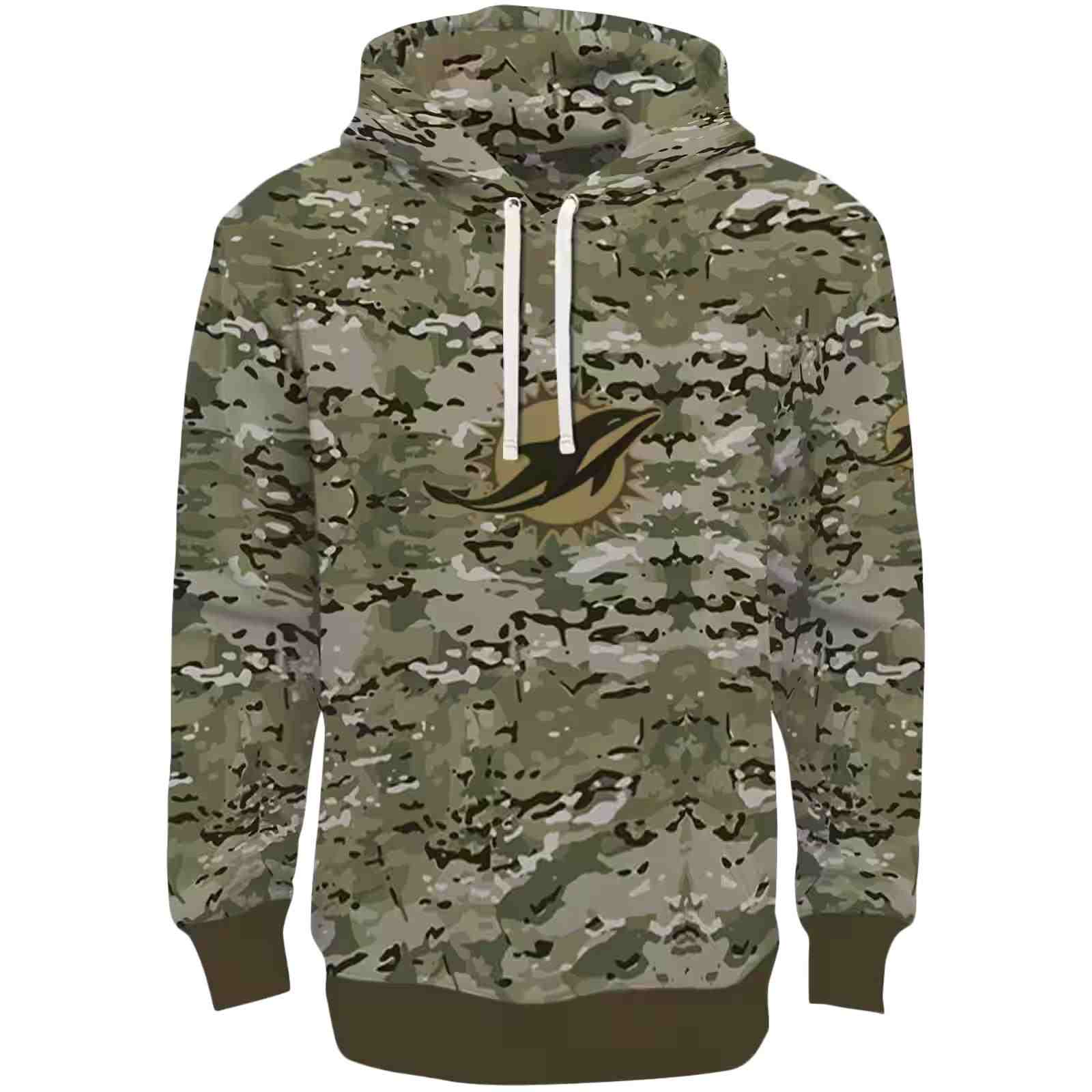 Customized Miami Dolphins Military Style Hoodie