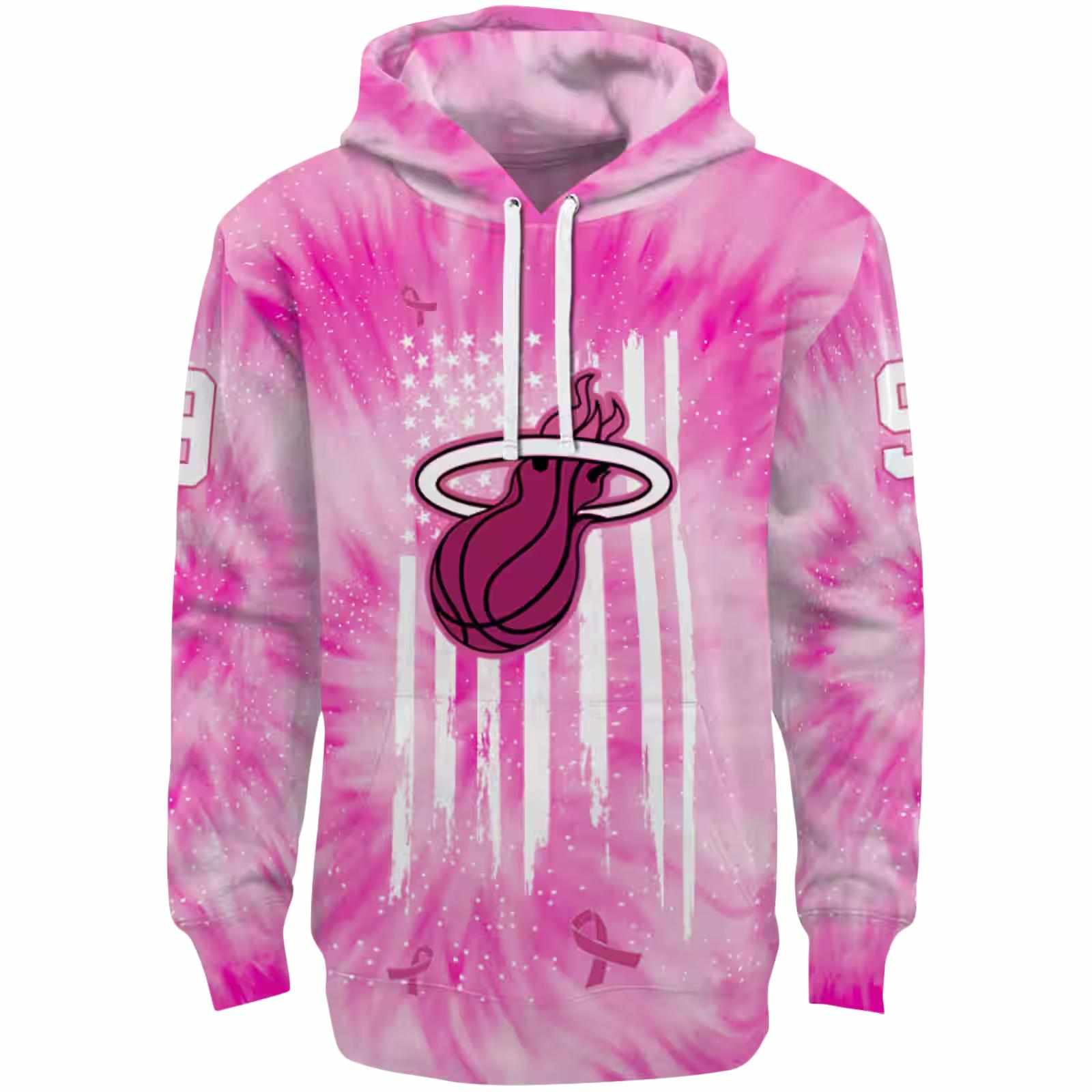 Customized Miami Heat Cancer Support Pink Hoodie