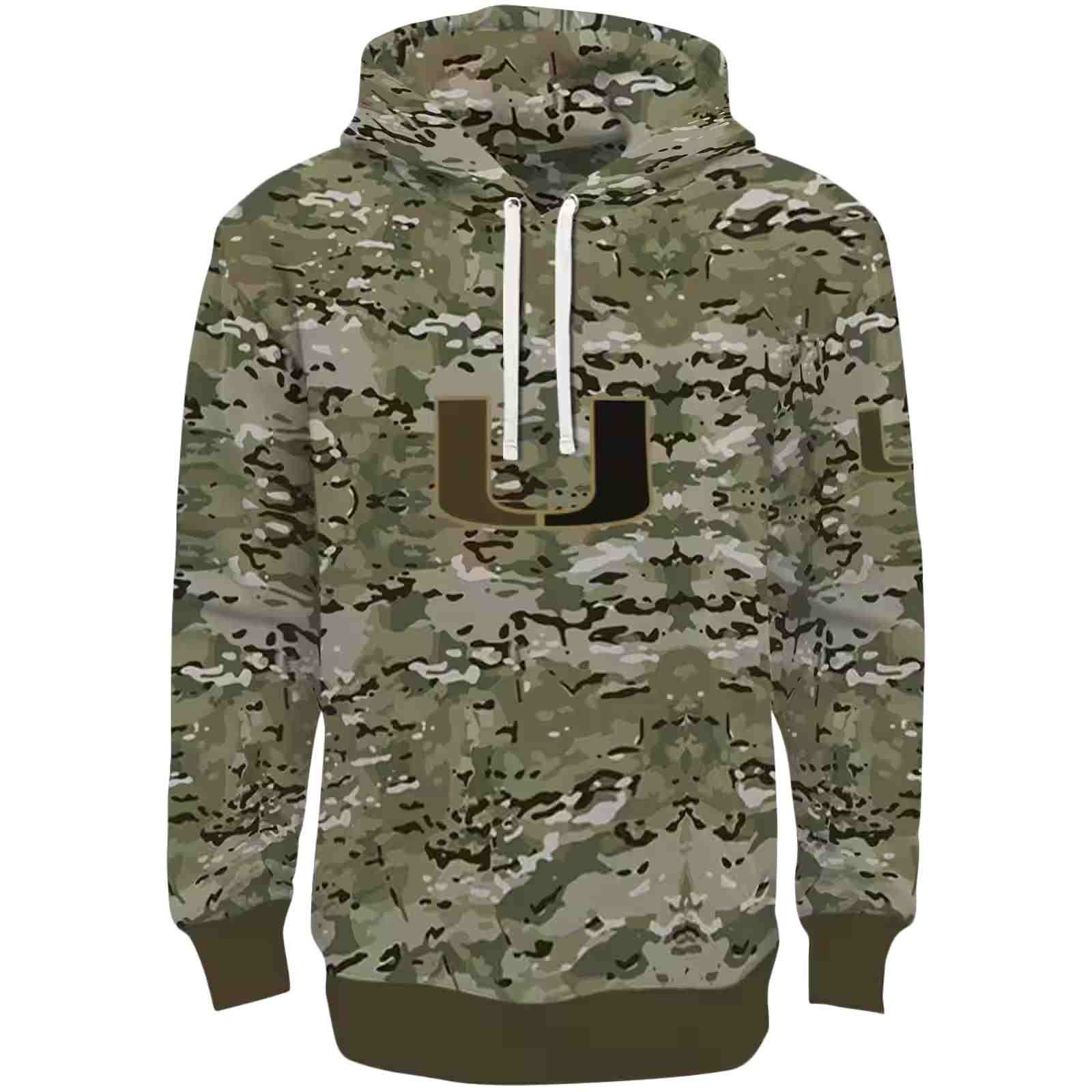 Customized Miami Hurricanes Military Style Hoodie