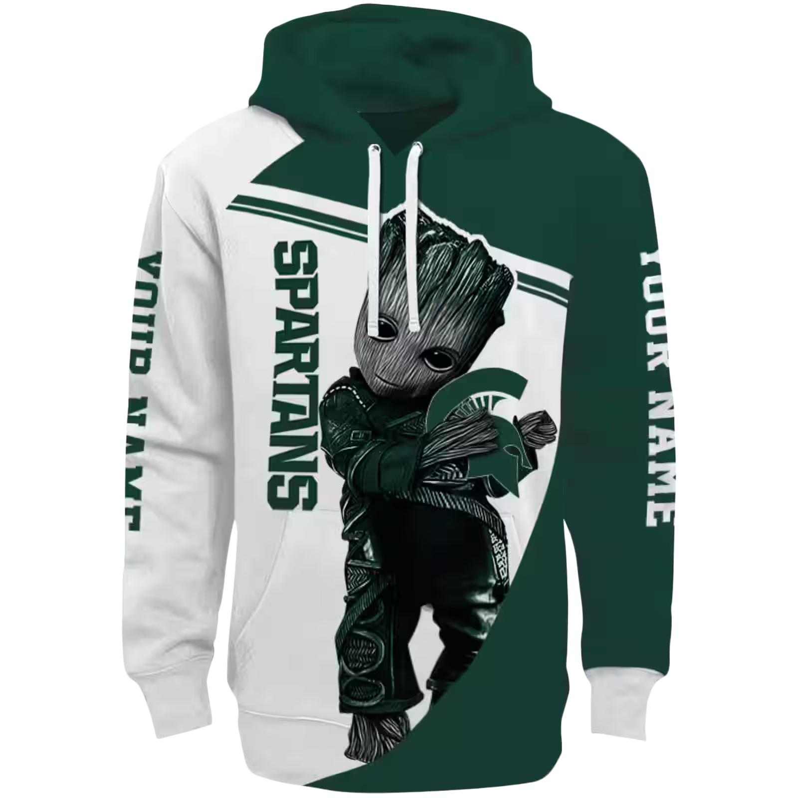 Customized Michigan State Spartans Groot Green Hoodie