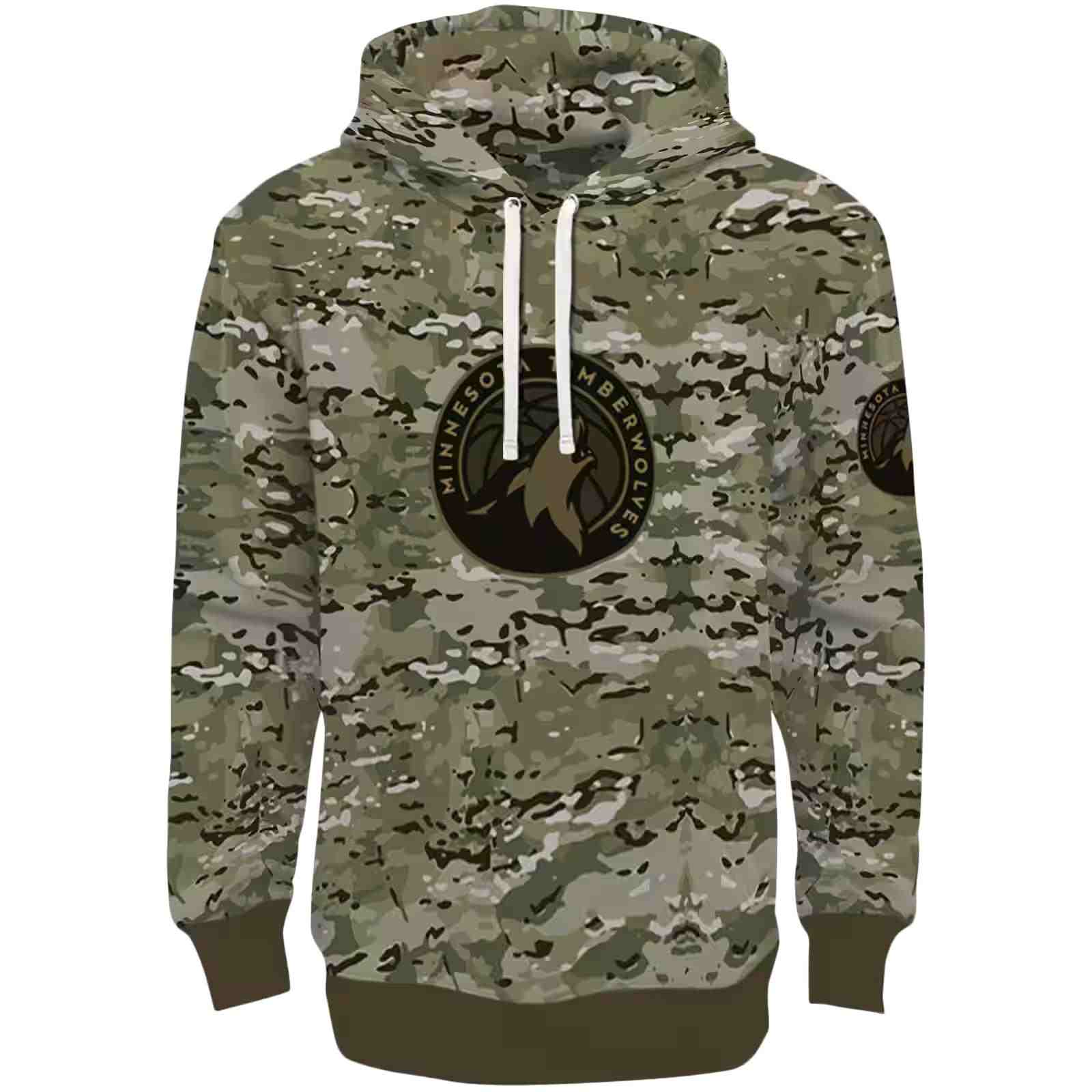 Customized Minnesota Timberwolves Military Style Hoodie