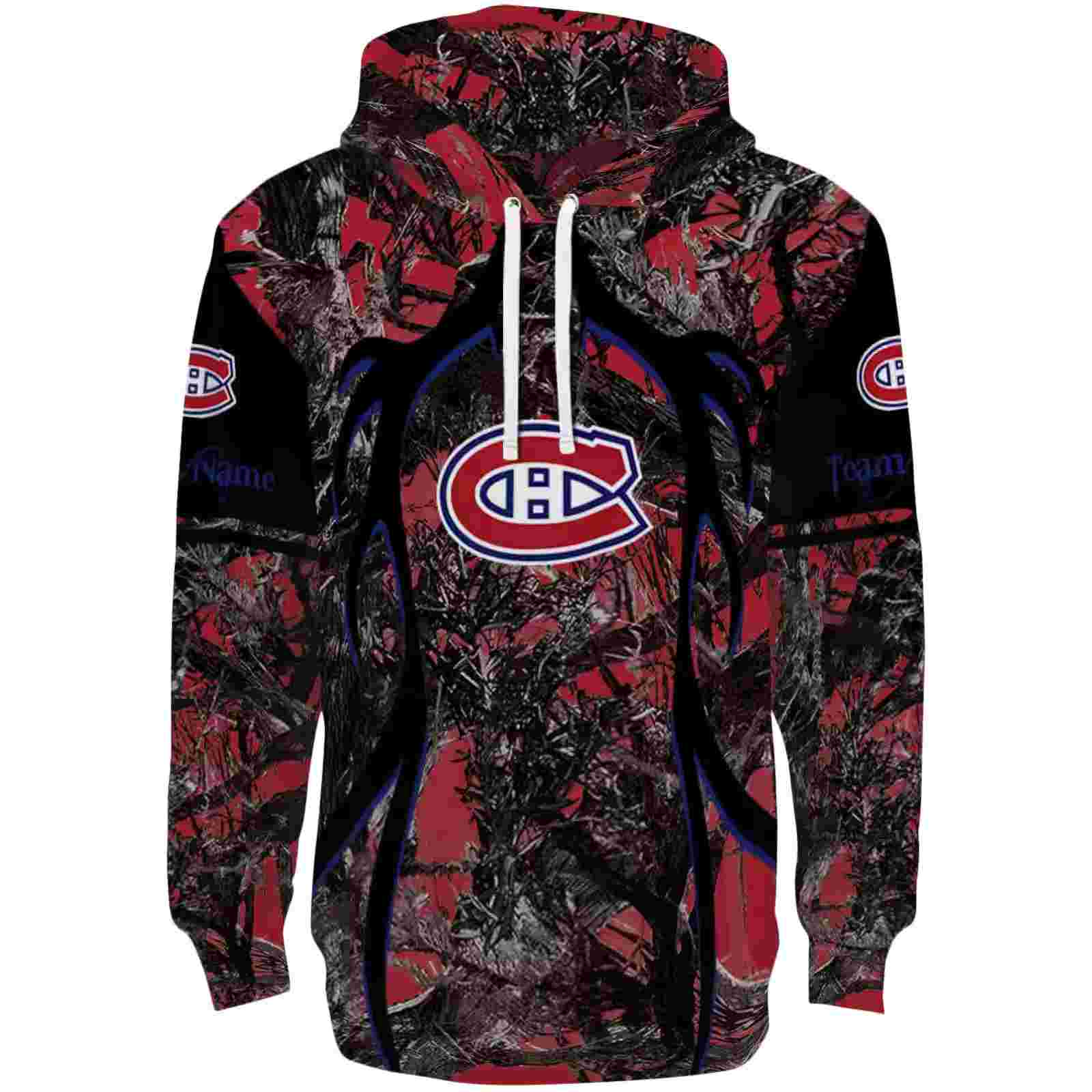 Customized Montreal Canadiens Hunting Theme Red Black Hoodie