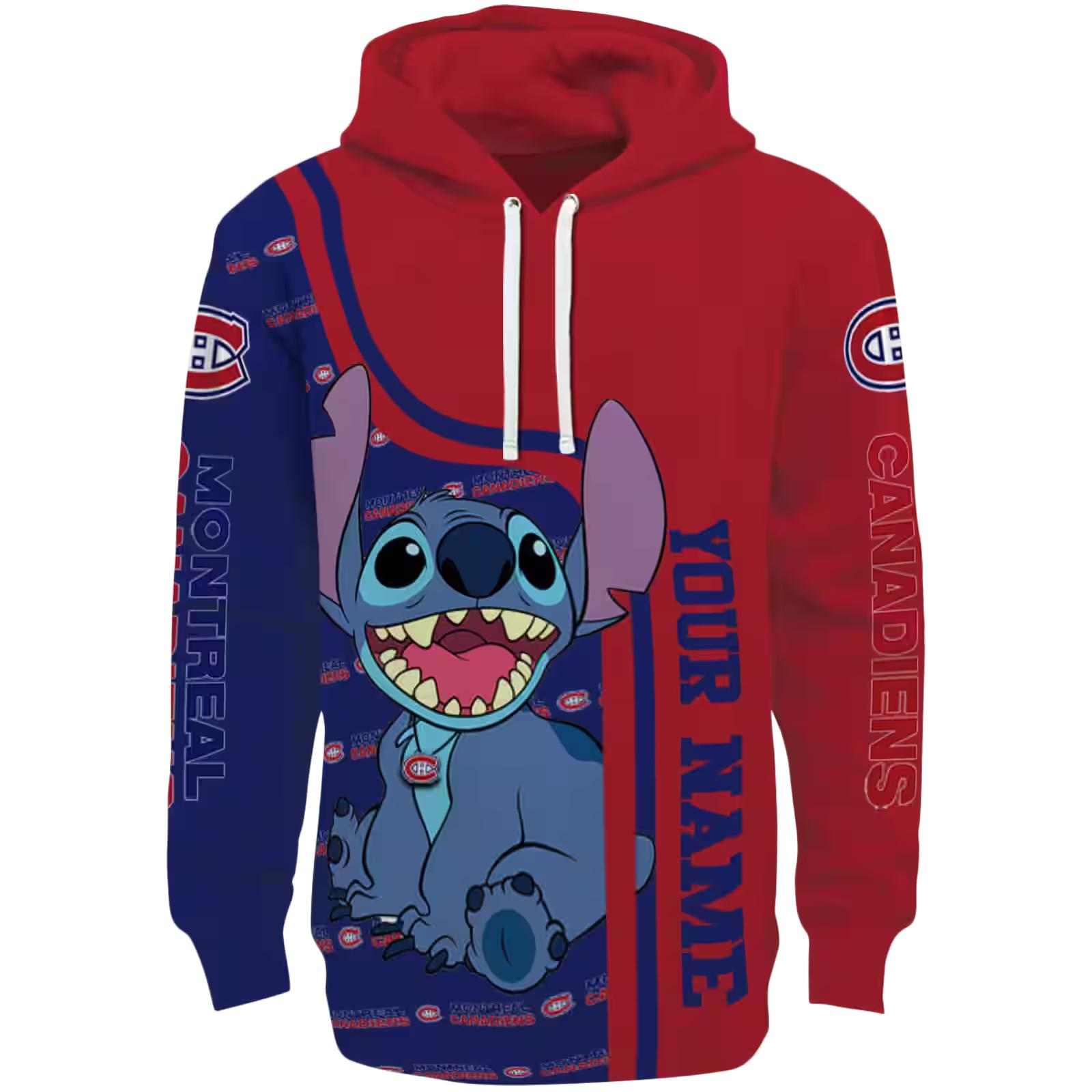 Customized Montreal Canadiens Stitch Red Hoodie