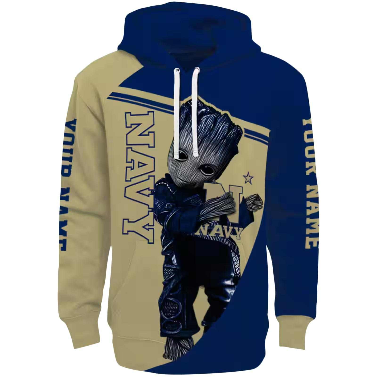 Customized Navy Midshipmen Groot Blue Hoodie