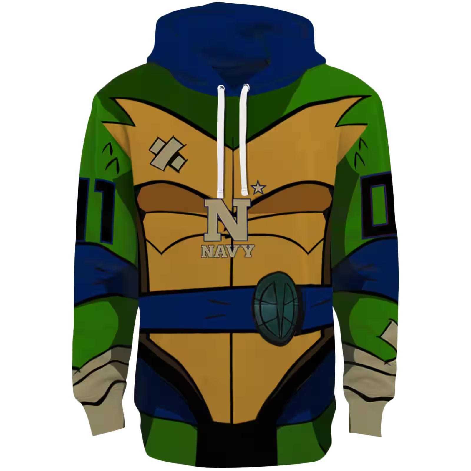 Customized Navy Midshipmen Superhero Armor Blue Green Hoodie