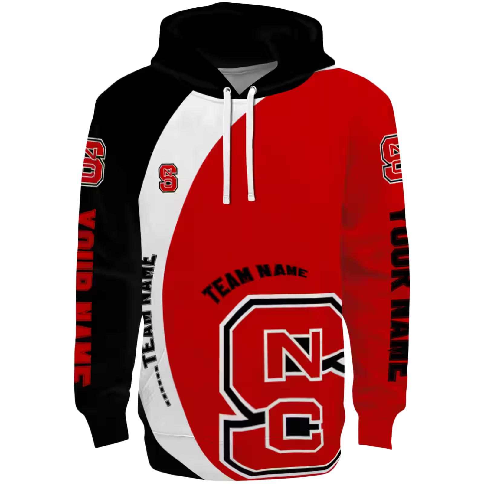 Customized NC State Wolfpack Minimalist Design Red Black Hoodie