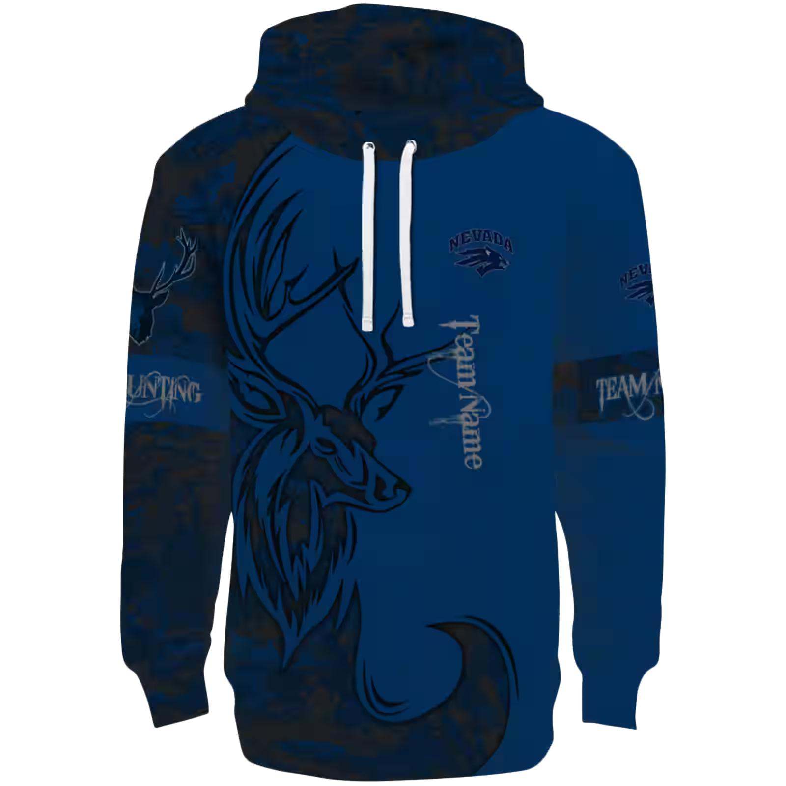 Customized Nevada Wolf Pack Deer Silhouette Blue Hoodie