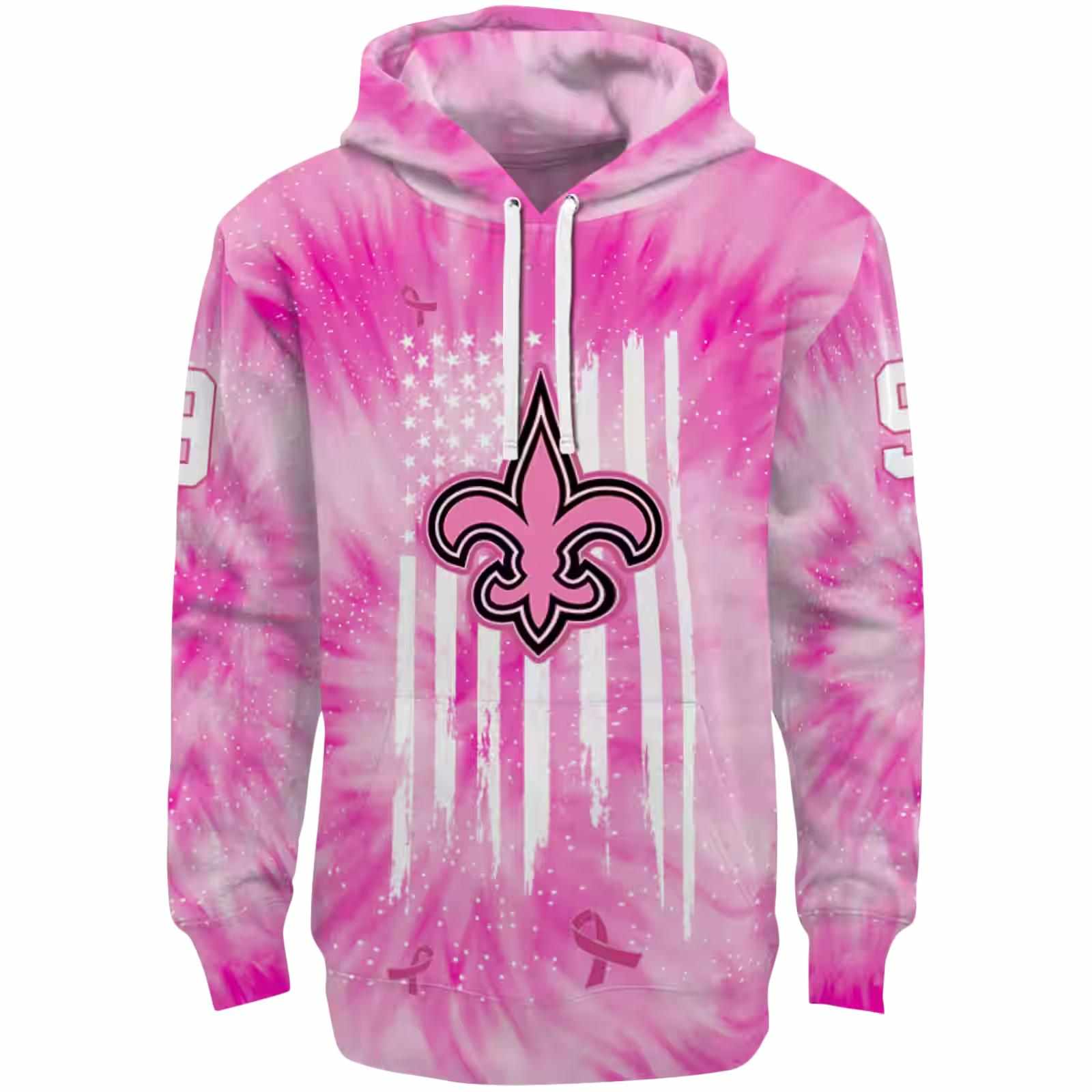 Customized New Orleans Saints Cancer Support Pink Hoodie