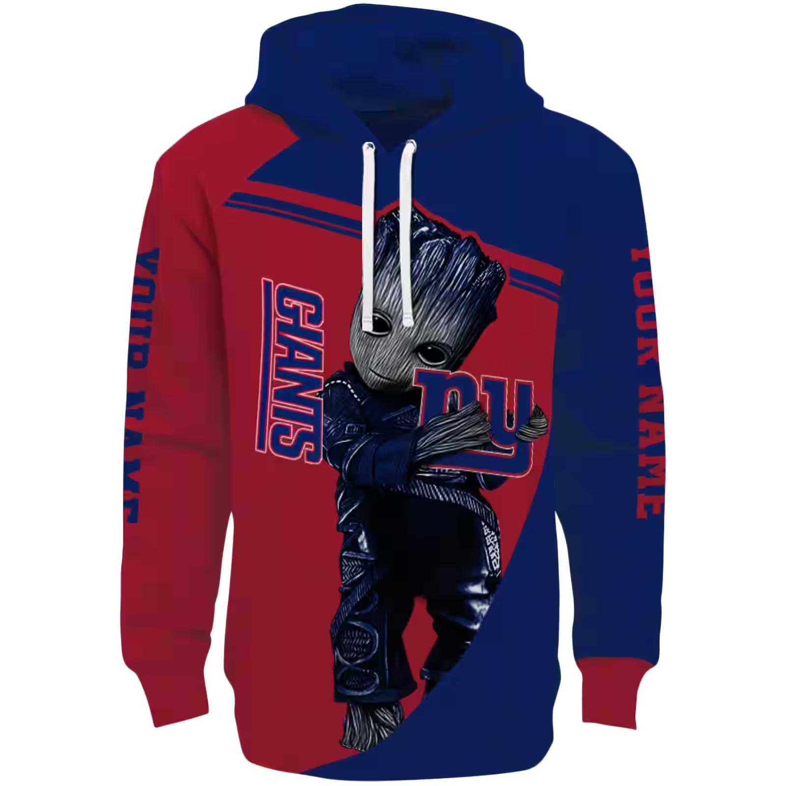 Customized New York Giants Groot Blue Hoodie