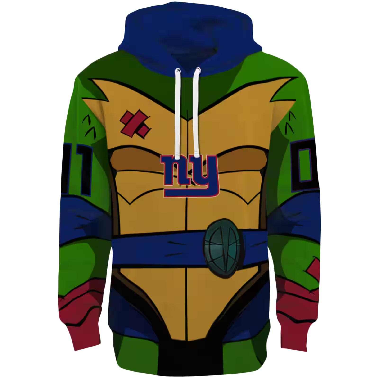 Customized New York Giants Superhero Armor Blue Green Hoodie