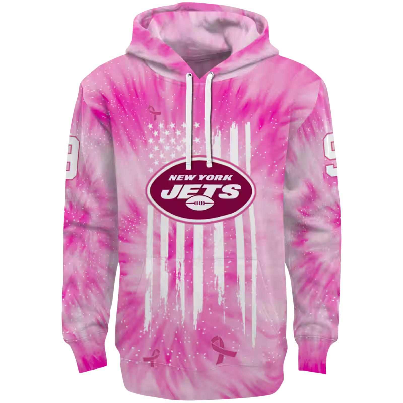 Customized New York Jets Cancer Support Pink Hoodie