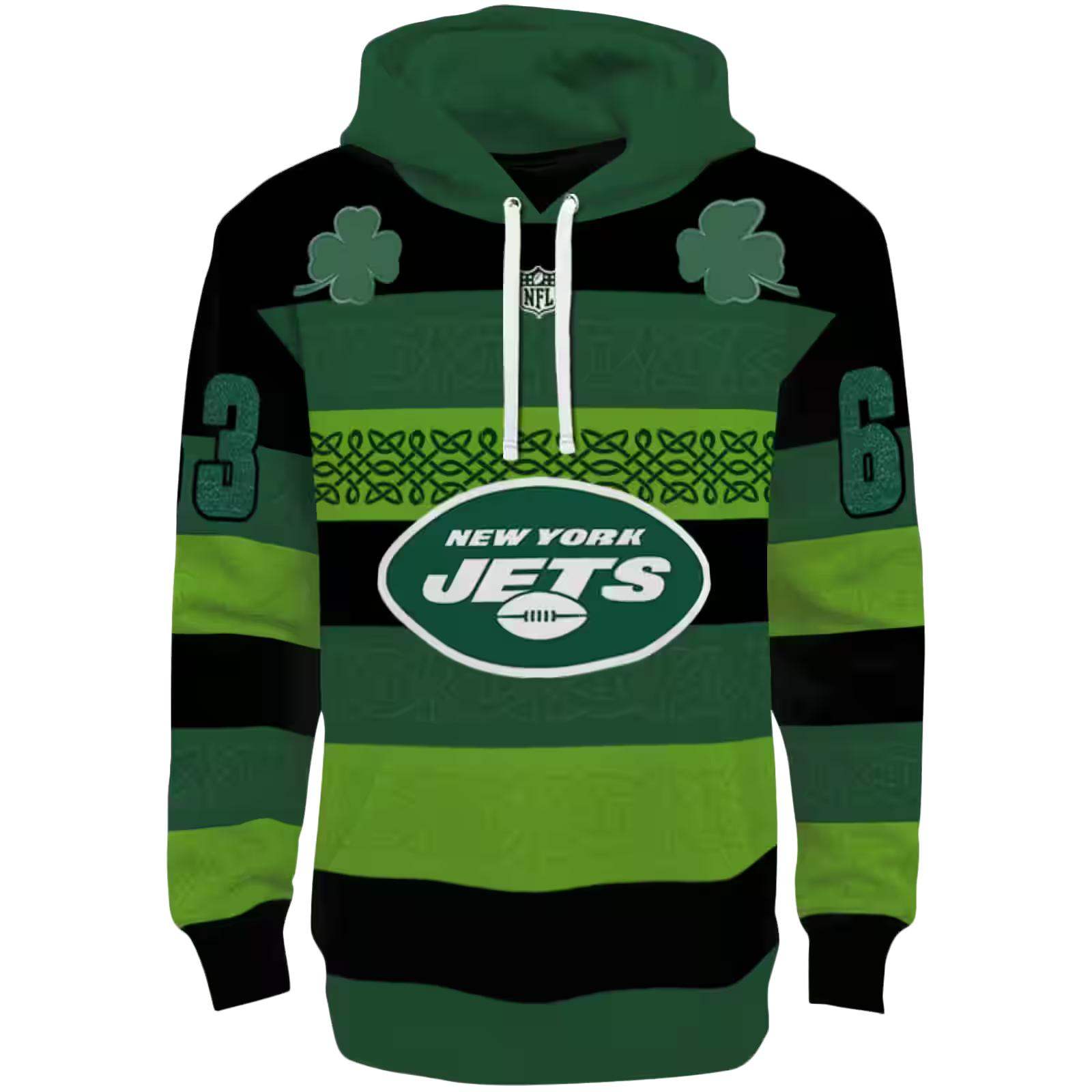 Customized New York Jets Celtic Patterns Green Hoodie