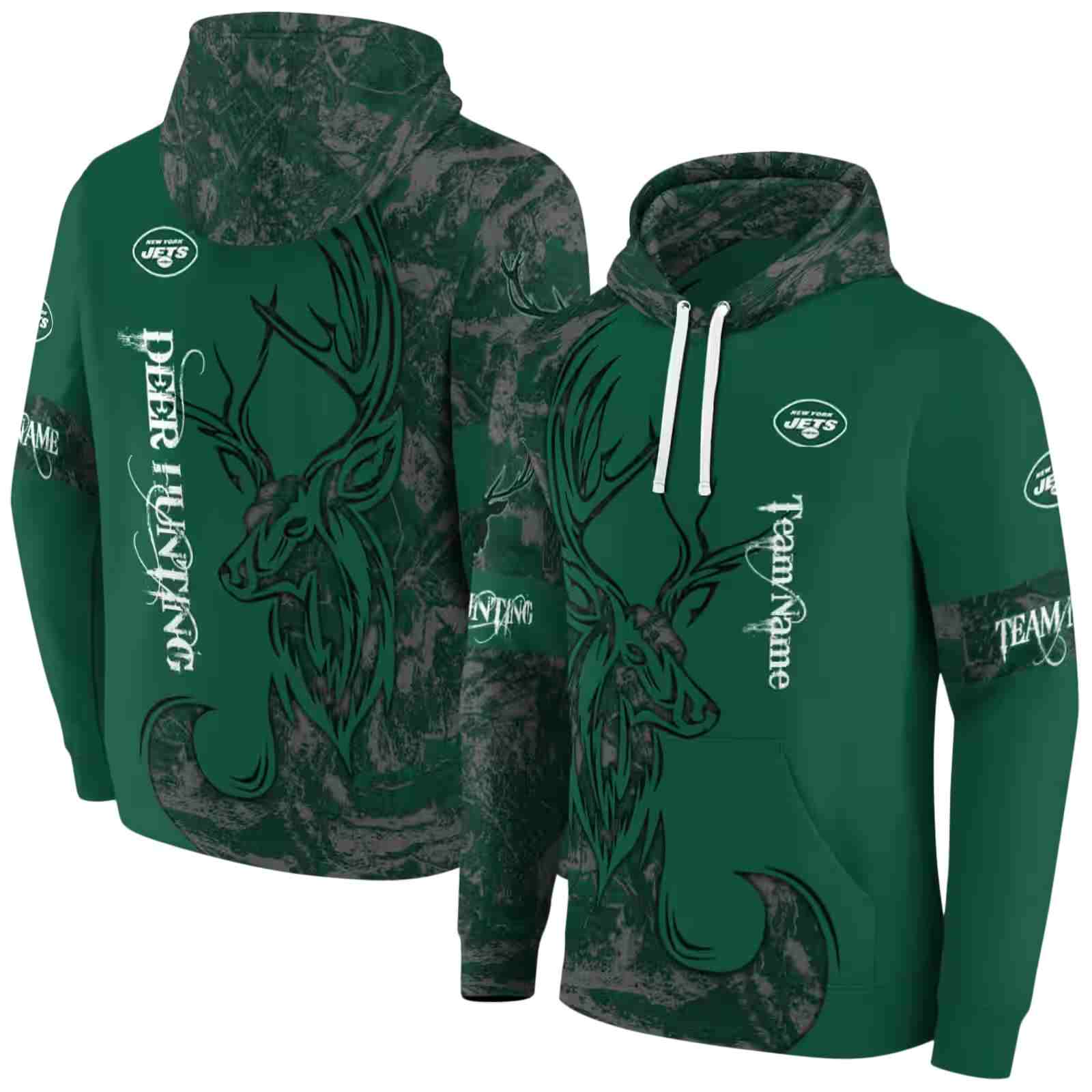 customized new york jets deer silhouette green hoodie fashion forward