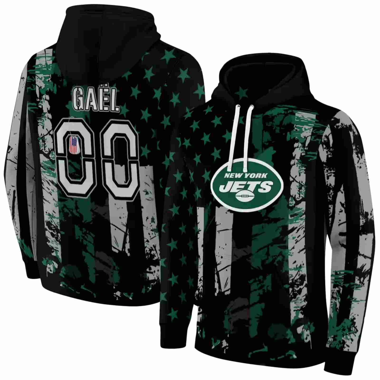 customized new york jets distressed flag green black hoodie fashion forward