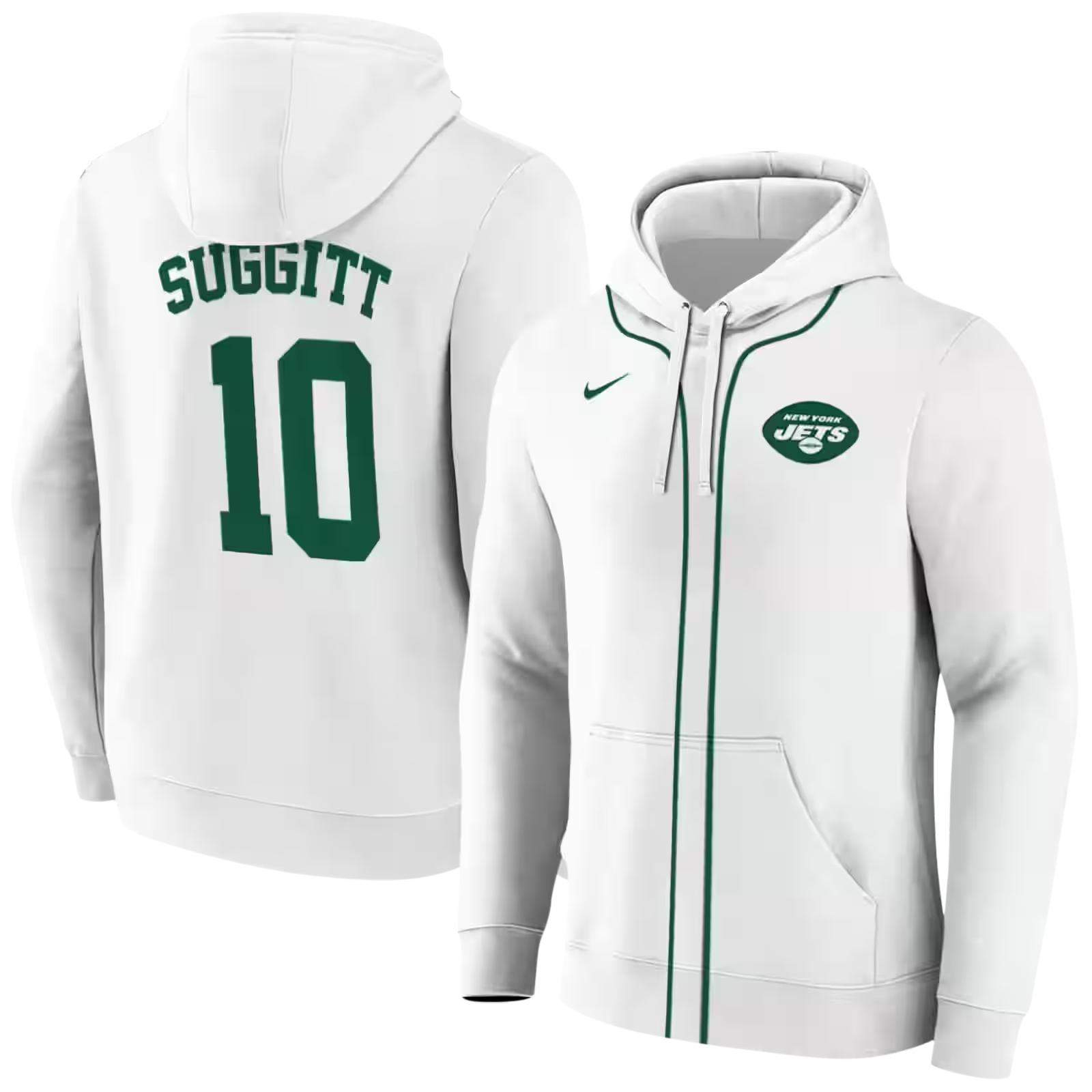 customized new york jets sporty stripe white hoodie fashion forward