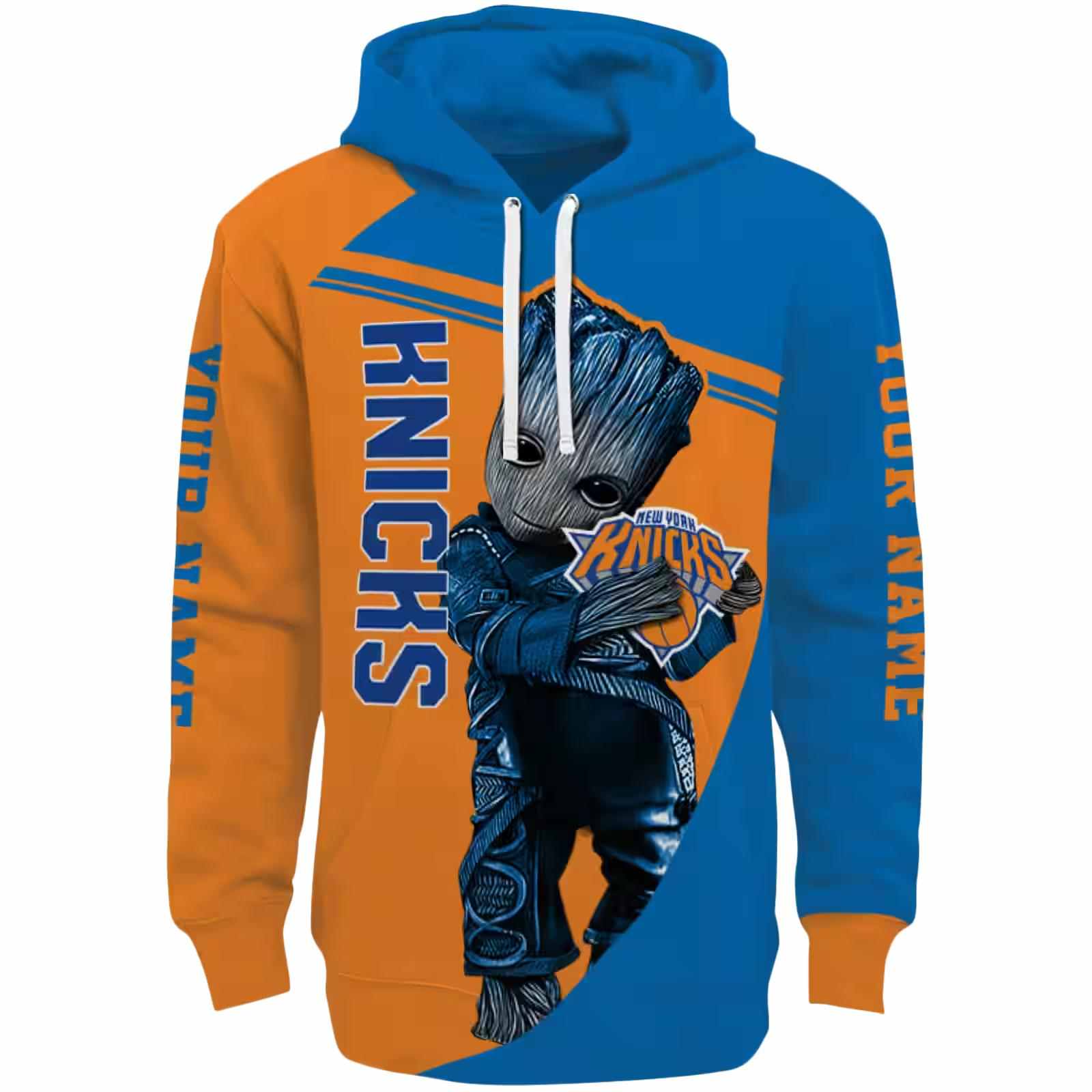 Customized New York Knicks Groot Blue Hoodie