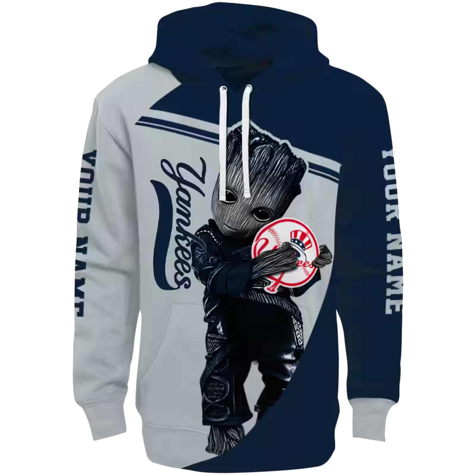 Customized New York Yankees Groot Navy Hoodie