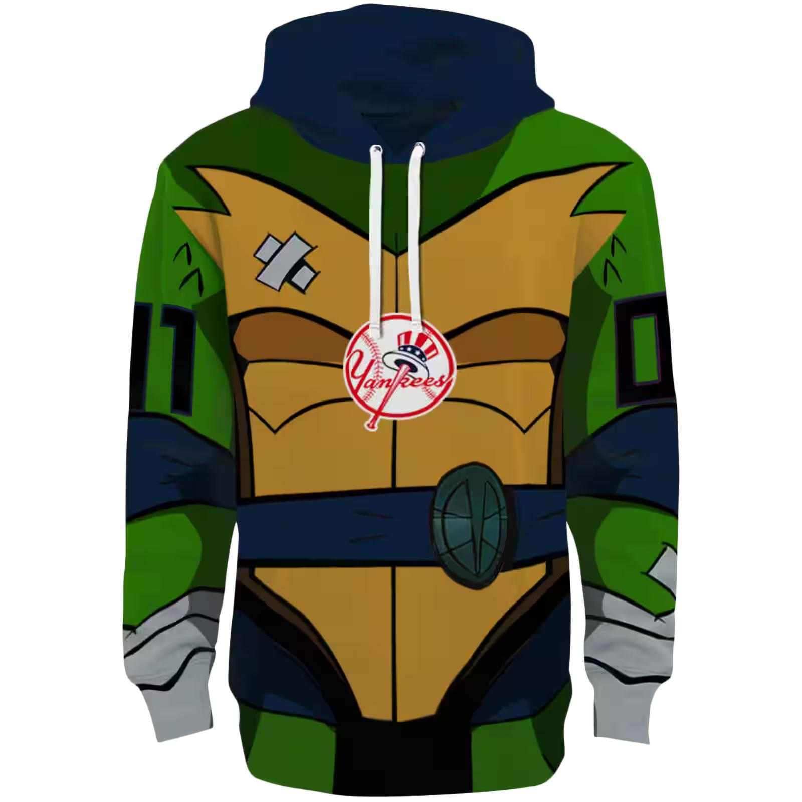 Customized New York Yankees Superhero Armor Navy Green Hoodie