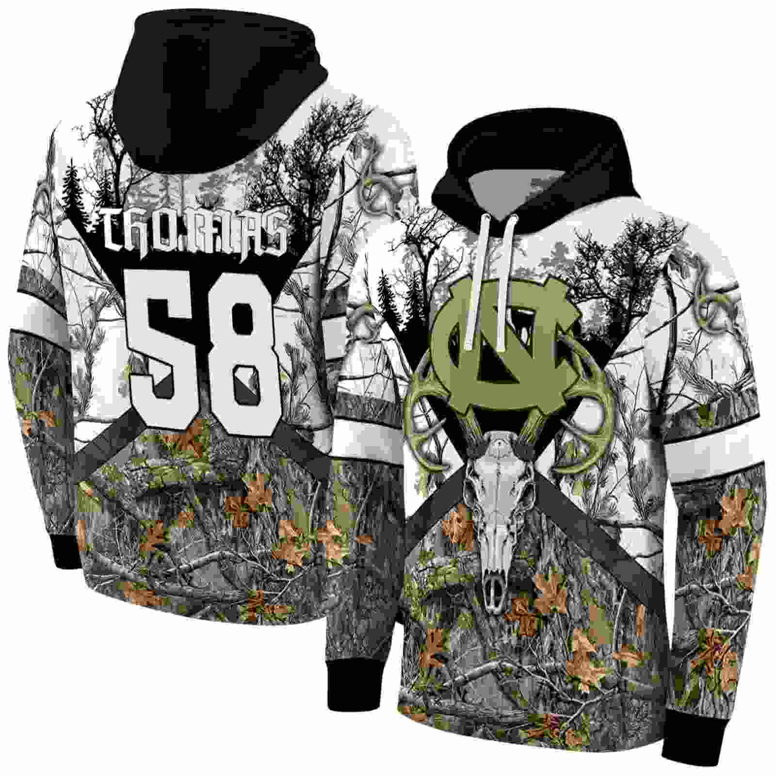 customized north carolina tar heels forest silhouette hoodie fashion forward