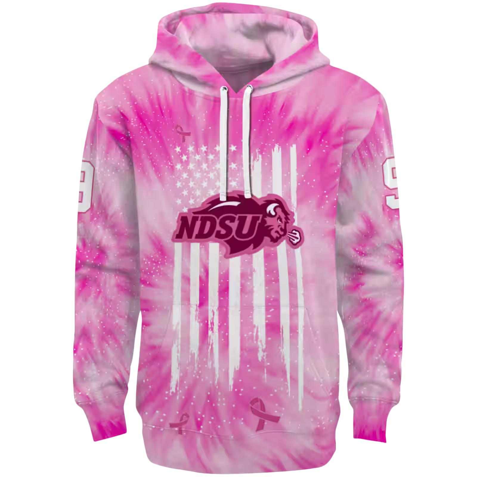 Customized North Dakota State Bison Cancer Support Pink Hoodie