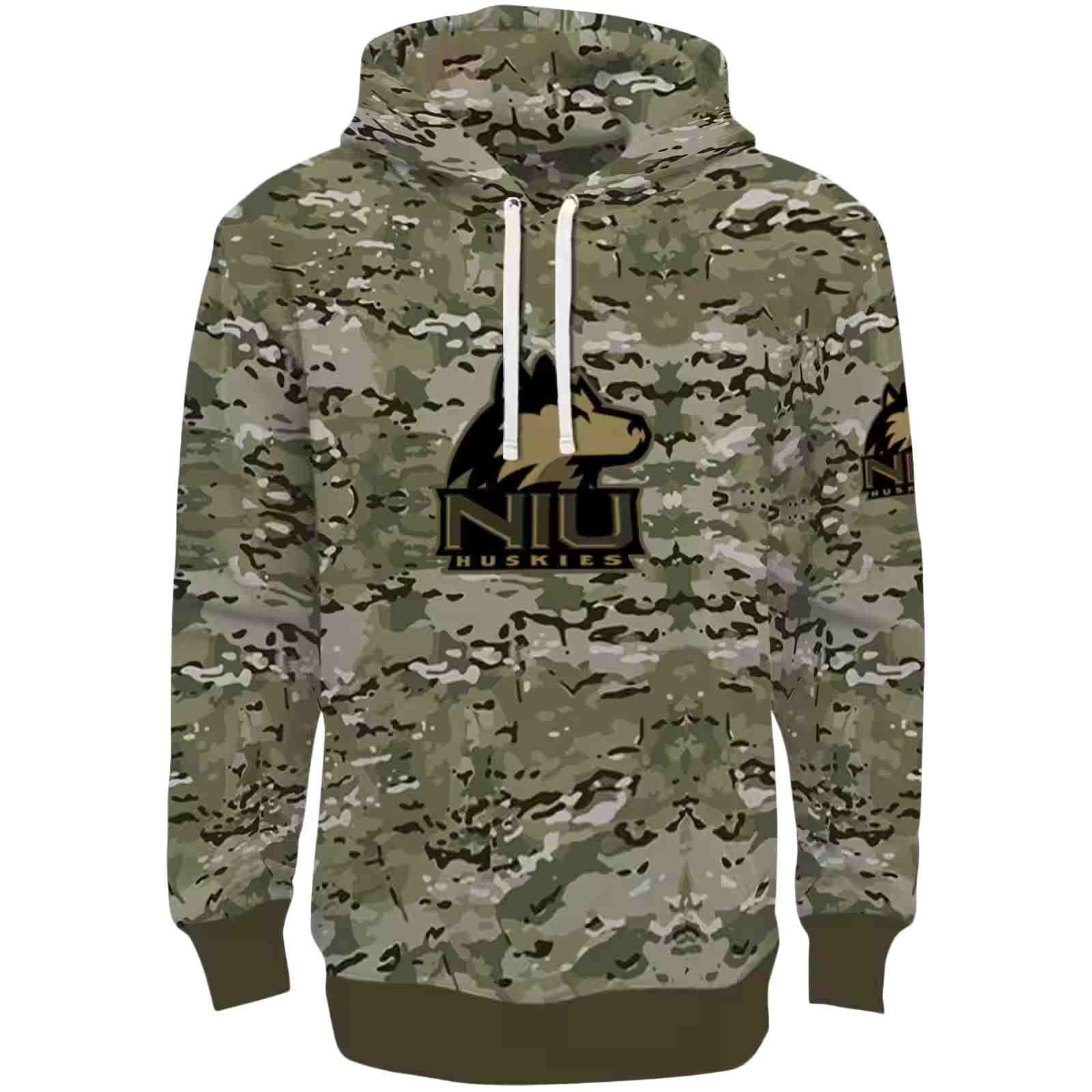 Customized Northern Illinois Huskies Military Style Hoodie