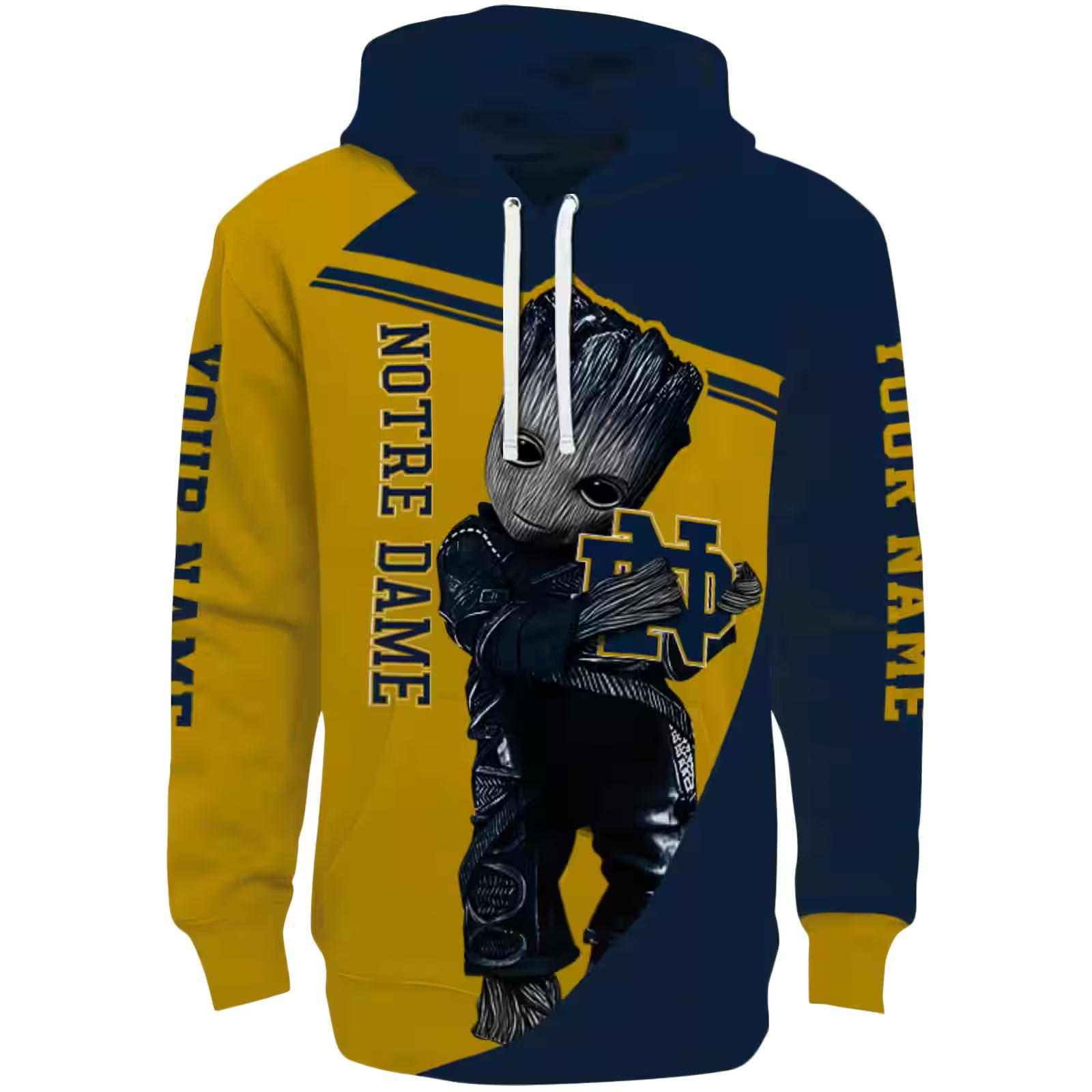 Customized Notre Dame Fighting Irish Groot Navy Hoodie