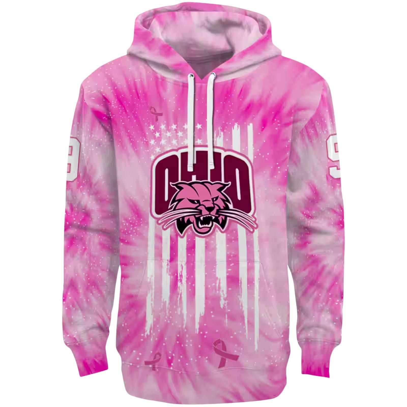 Customized Ohio Bobcats Cancer Support Pink Hoodie