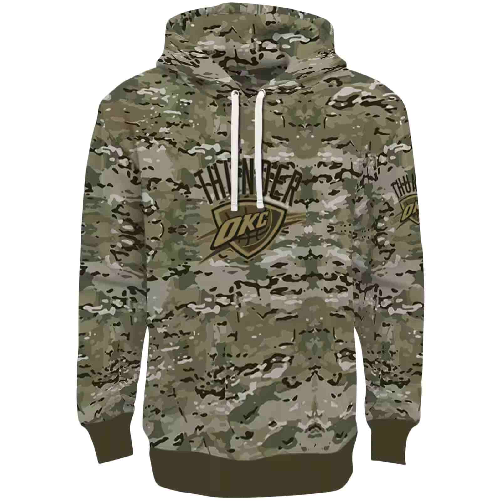 Customized Oklahoma City Thunder Military Style Hoodie